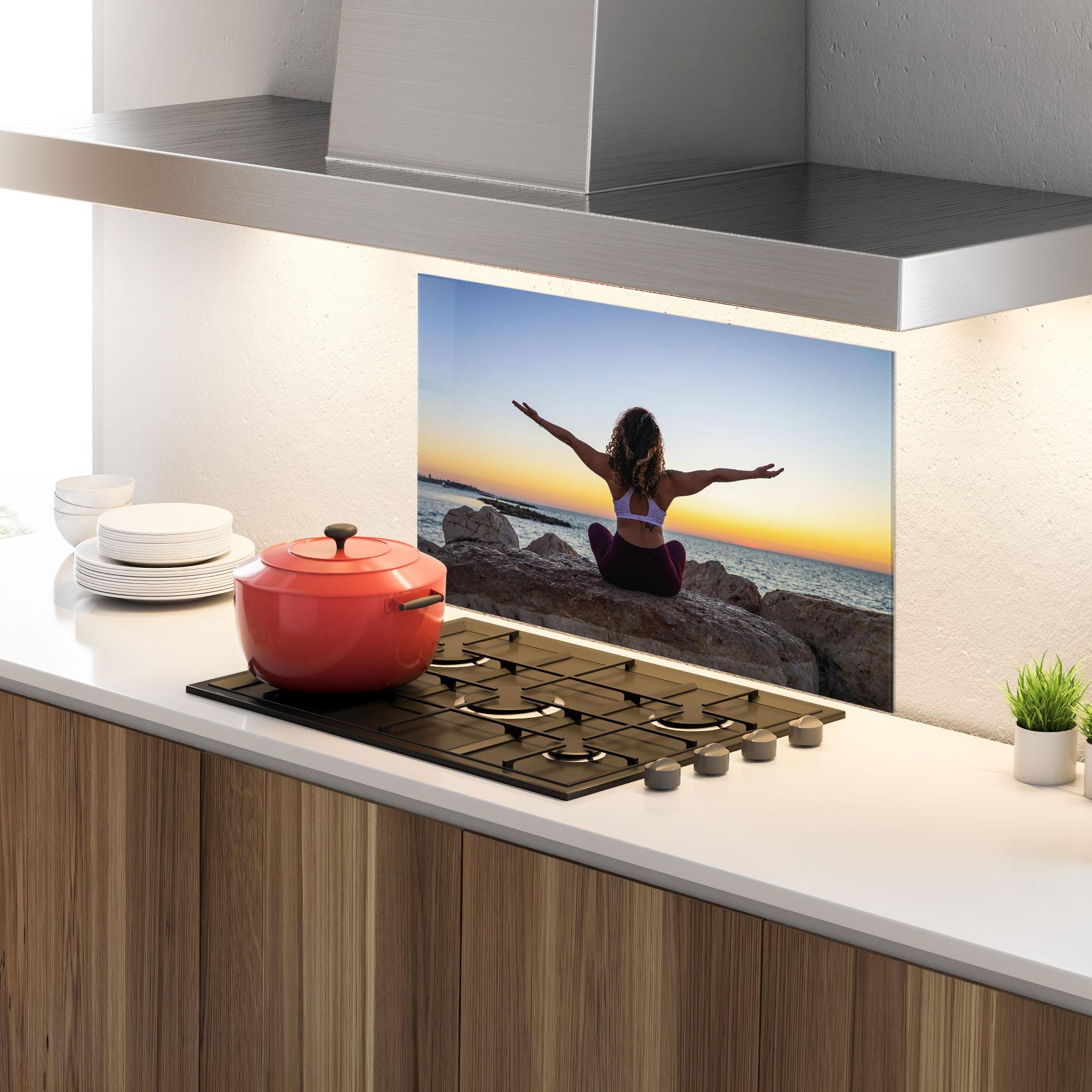 Panou Sticla Bucatarie Calm Asana mockup 4