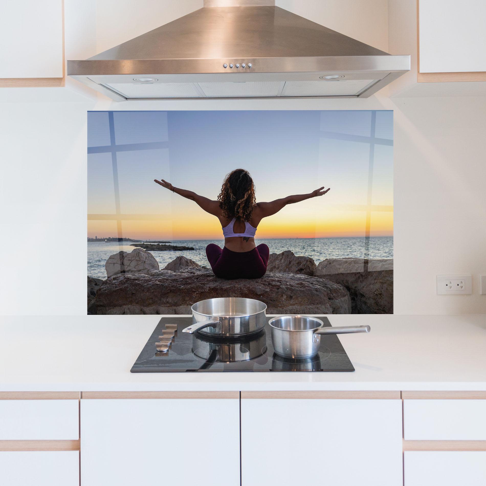 Panou Sticla Bucatarie Calm Asana mockup 5