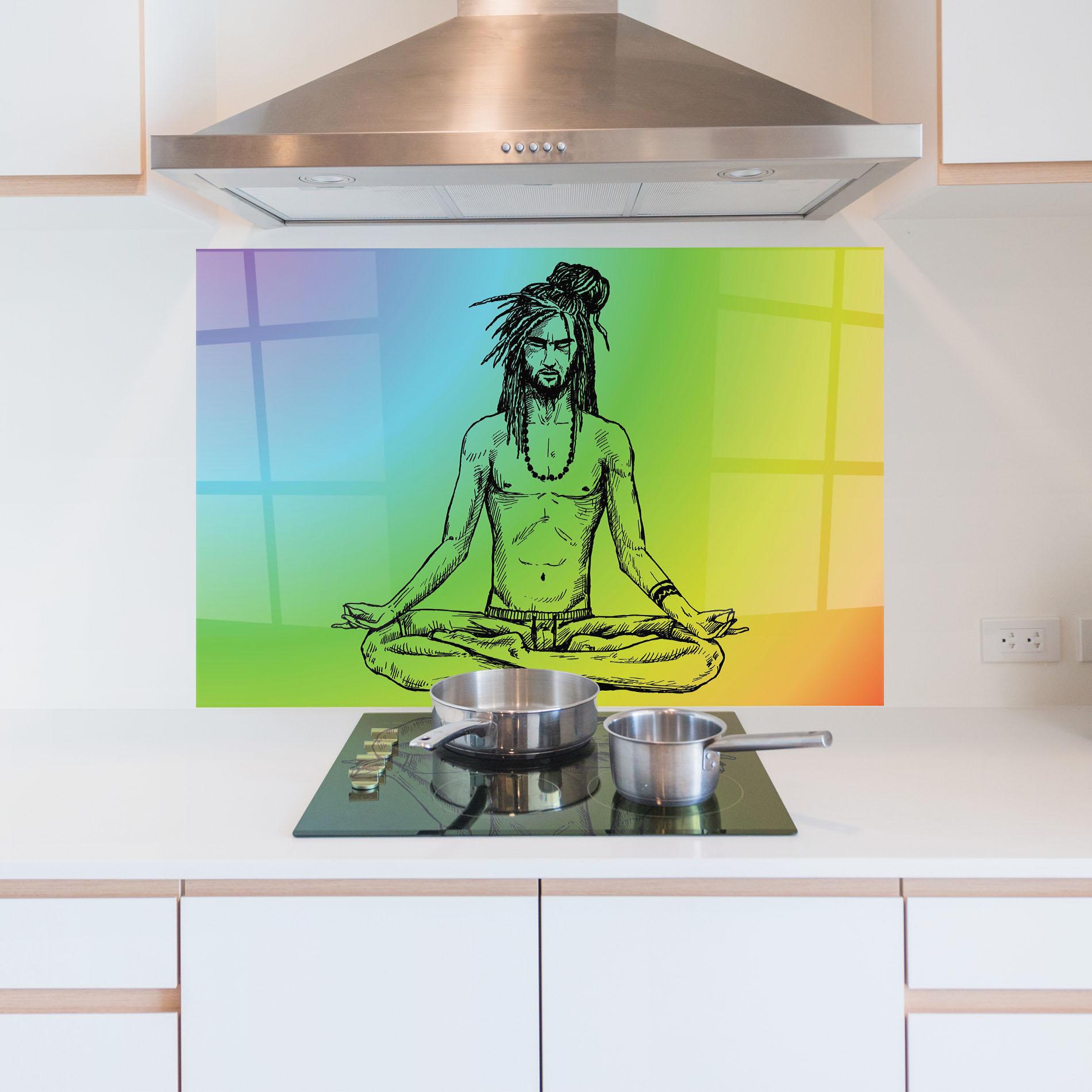 Panou Sticla Bucatarie Meditation Time mockup 5