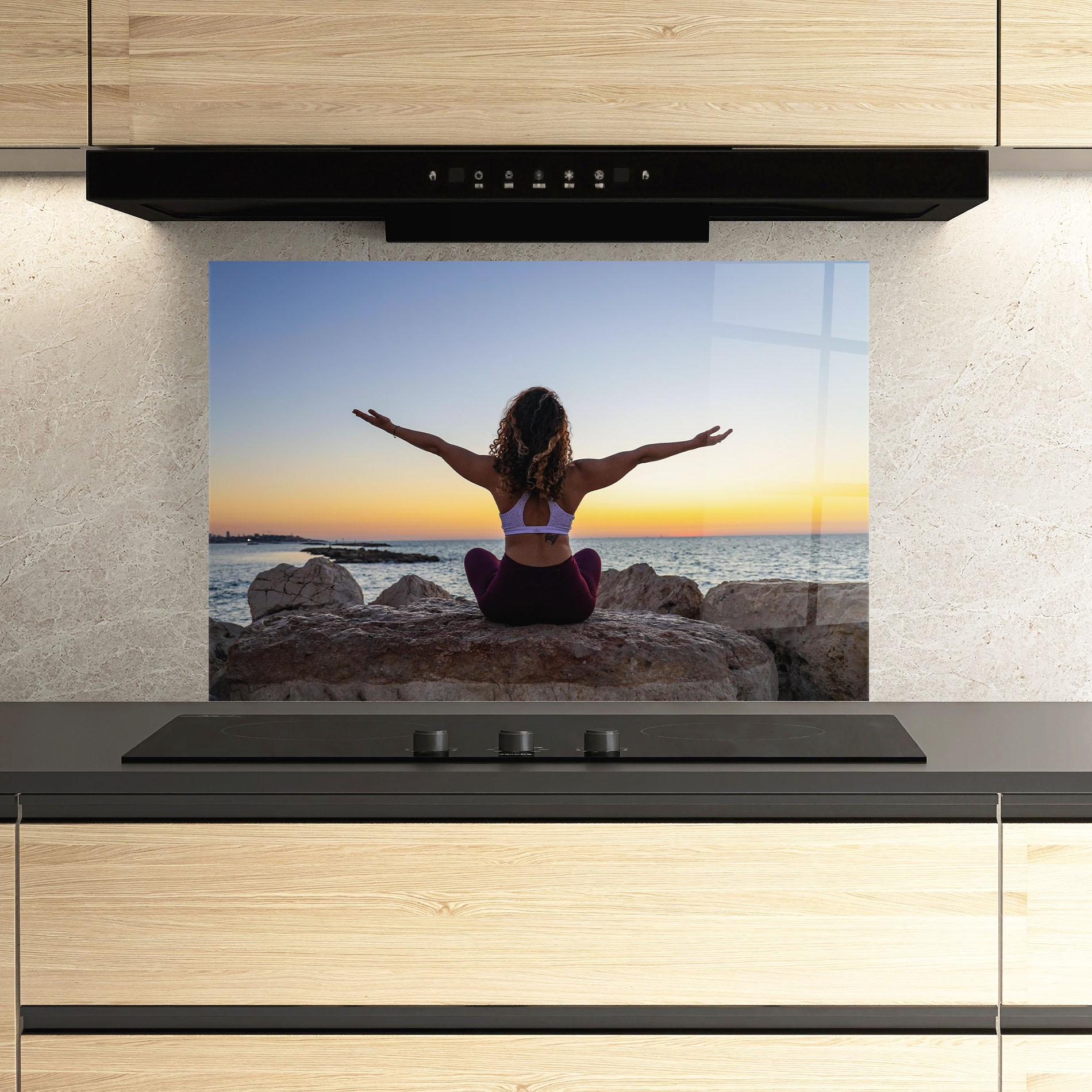 Panou Sticla Bucatarie Calm Asana mockup 3