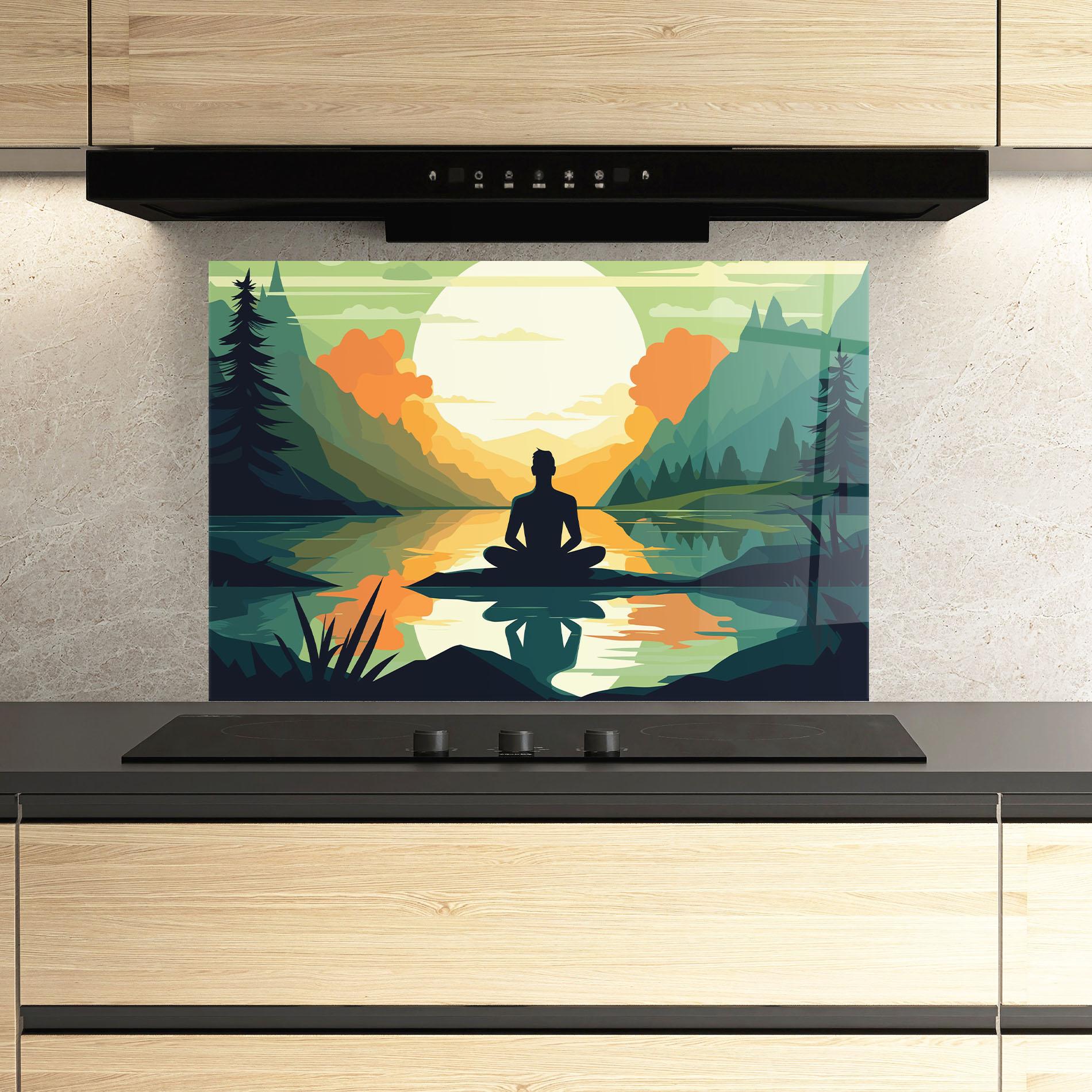 Panou Sticla Bucatarie Forest Yoga mockup 3