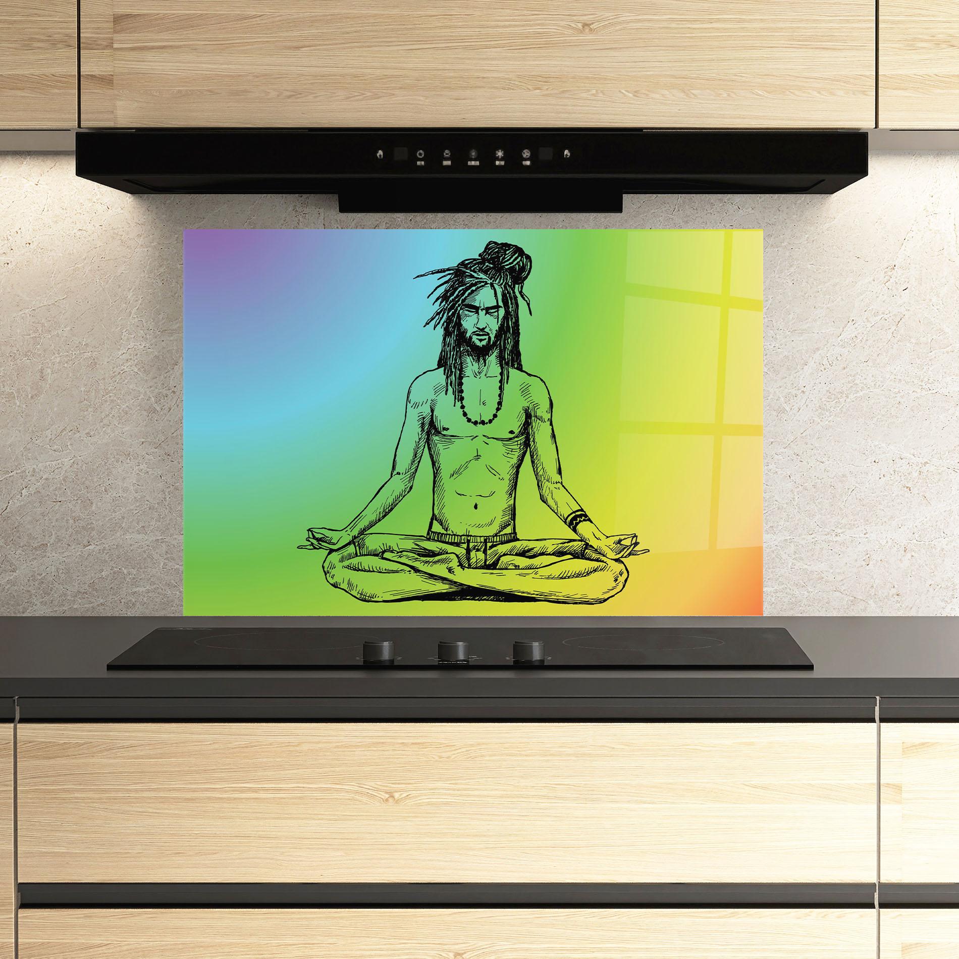 Panou Sticla Bucatarie Meditation Time mockup 3