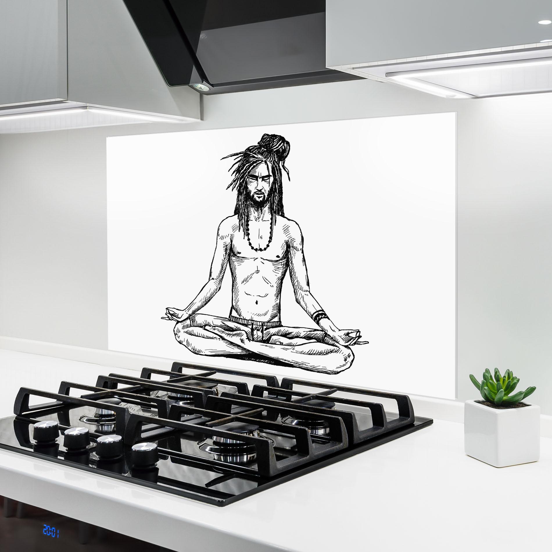 Panou Sticla Bucatarie Focused Meditation mockup 6