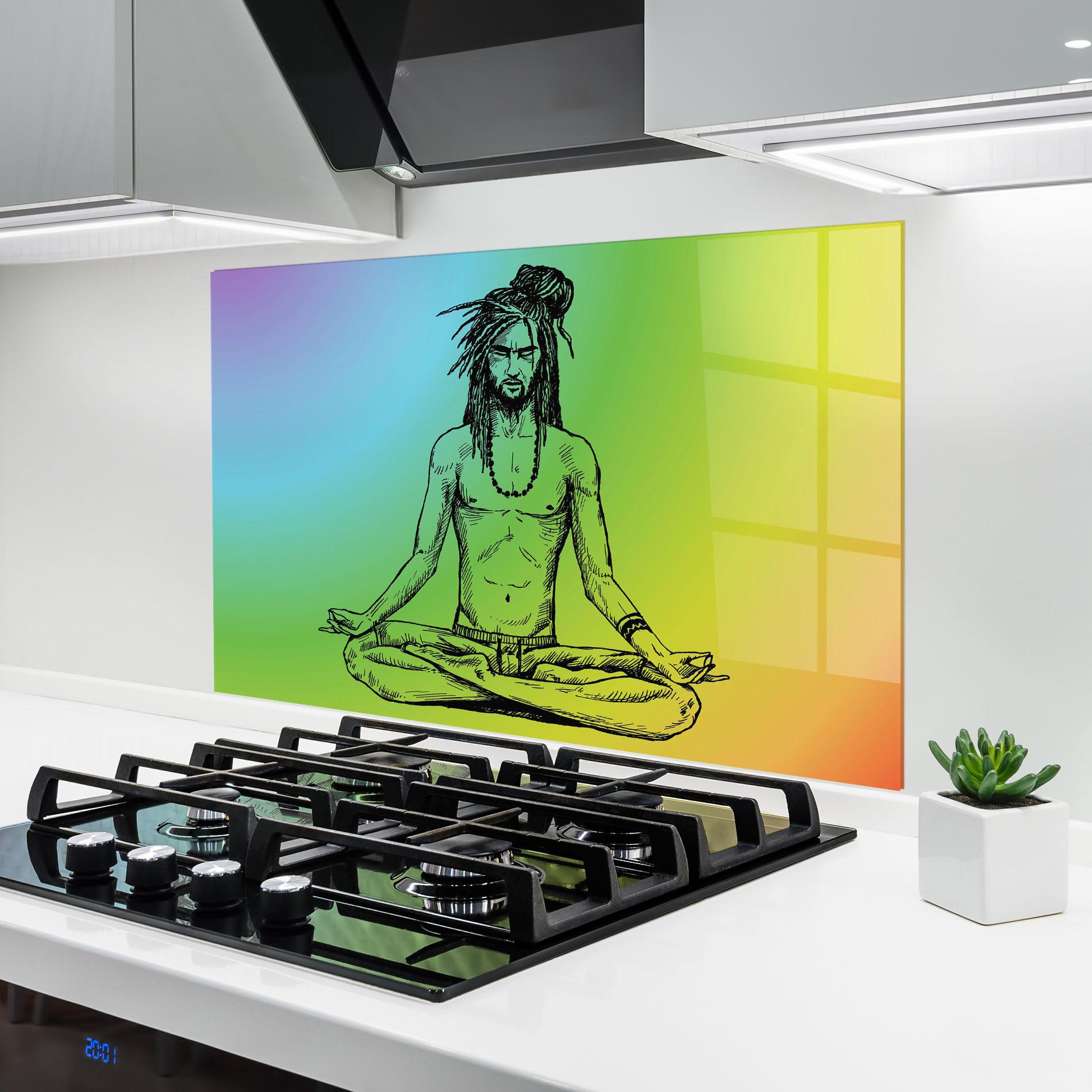 Panou Sticla Bucatarie Meditation Time mockup 6