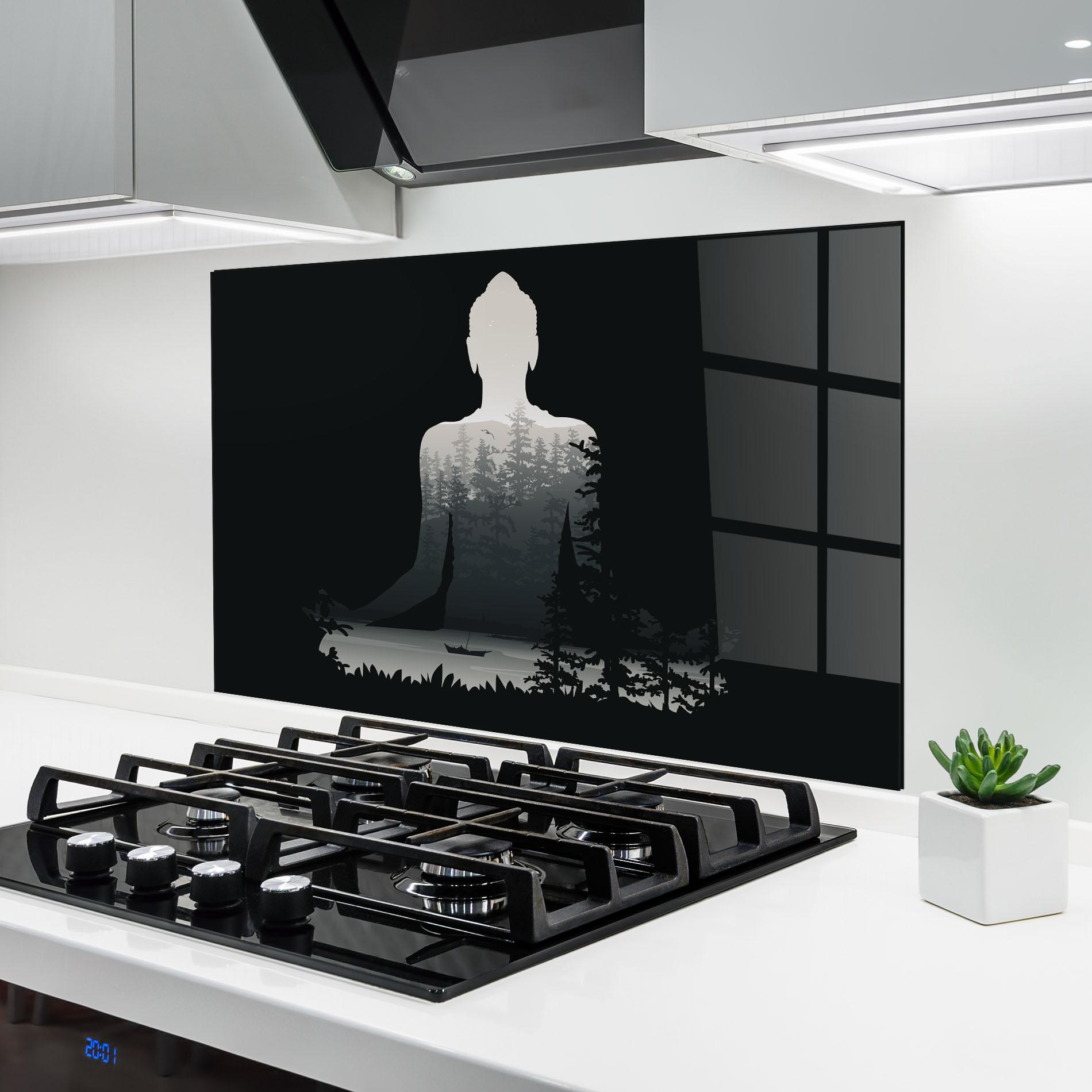 Panou Sticla Bucatarie Yoga Forest mockup 6