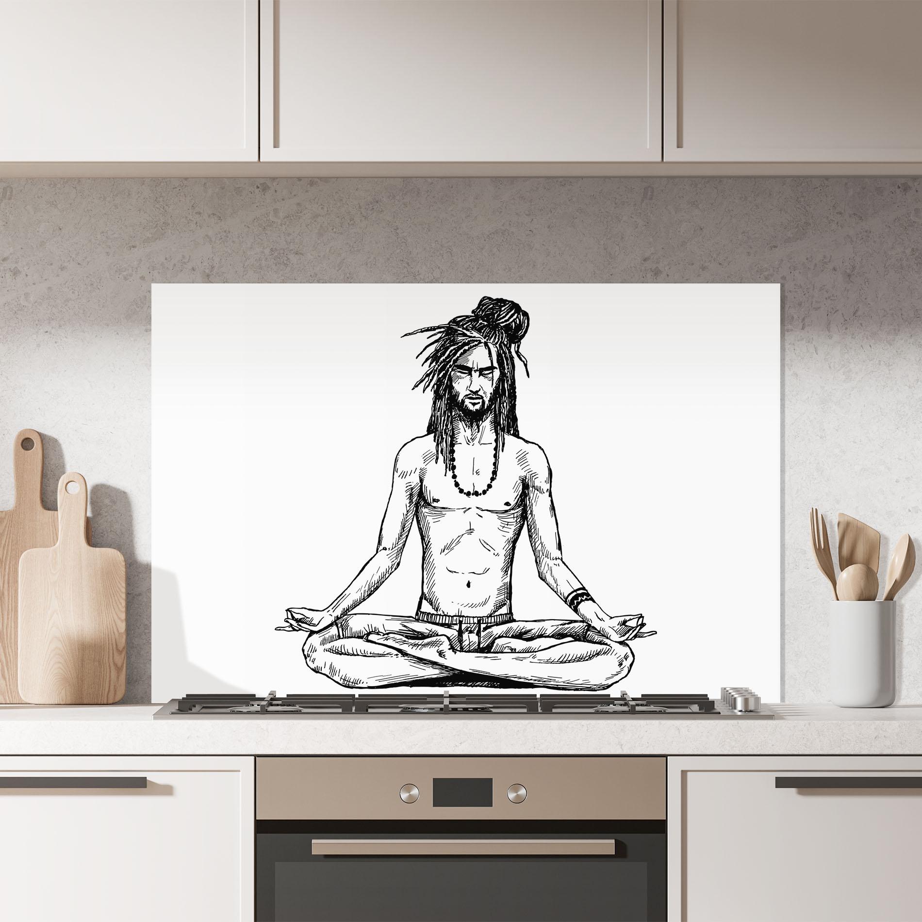 Panou Sticla Bucatarie Focused Meditation mockup 7