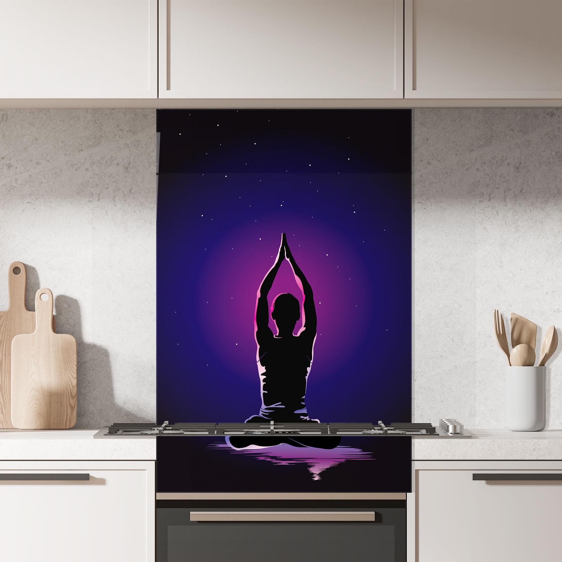 Panou Sticla Bucatarie Pretty Sky Yoga mockup 7