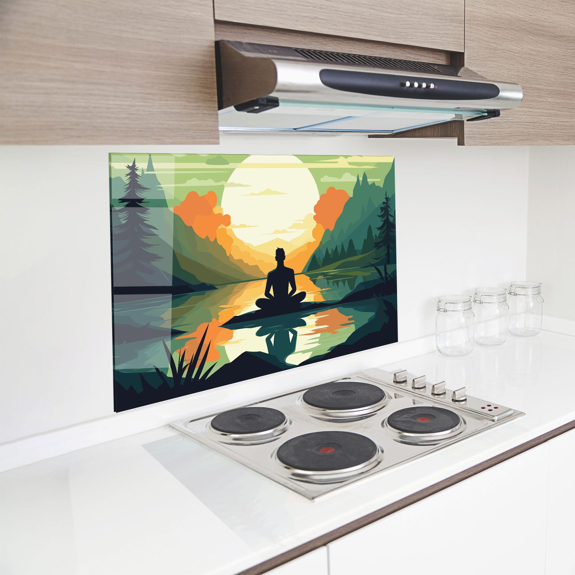 Panou Sticla Bucatarie Forest Yoga mockup 8