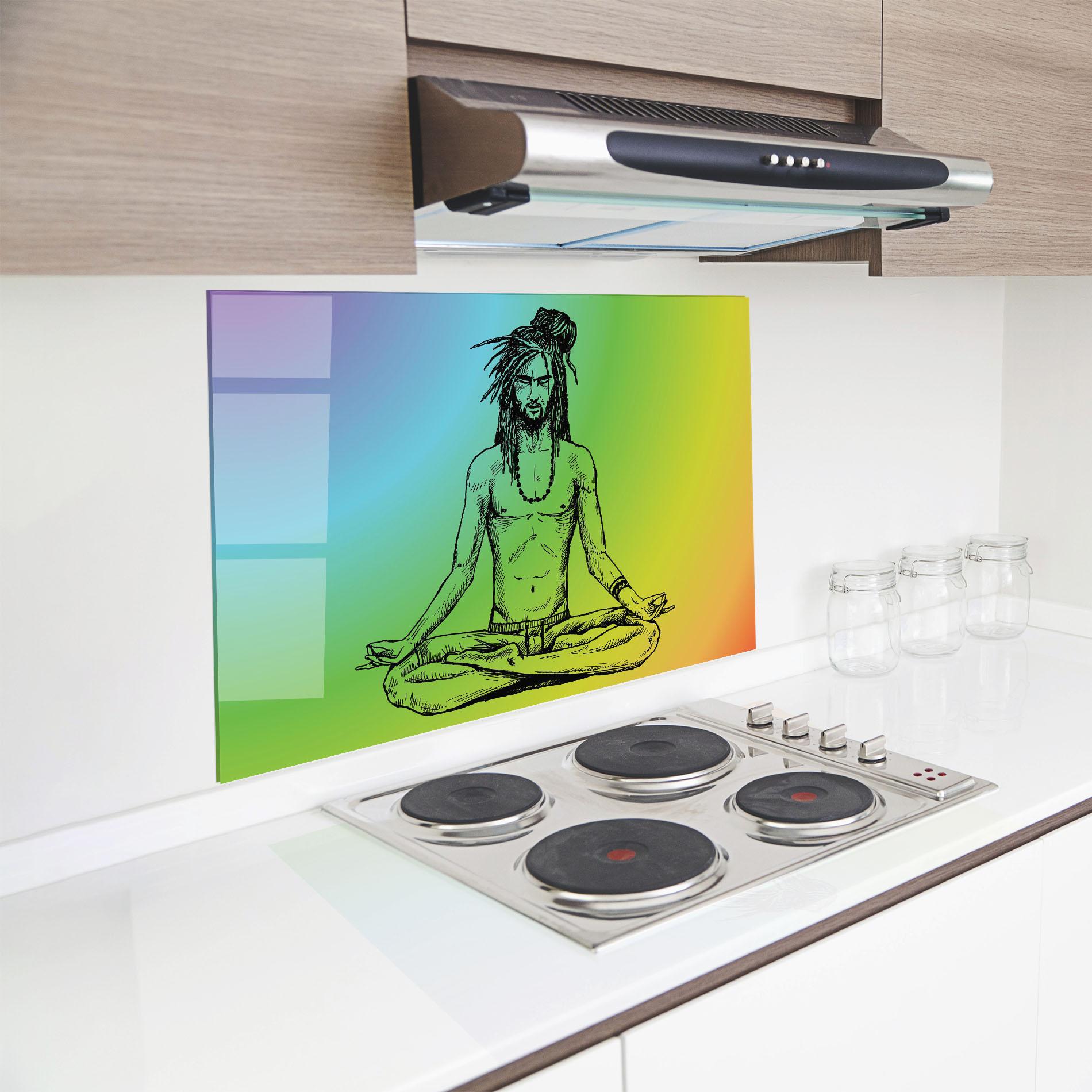 Panou Sticla Bucatarie Meditation Time mockup 8