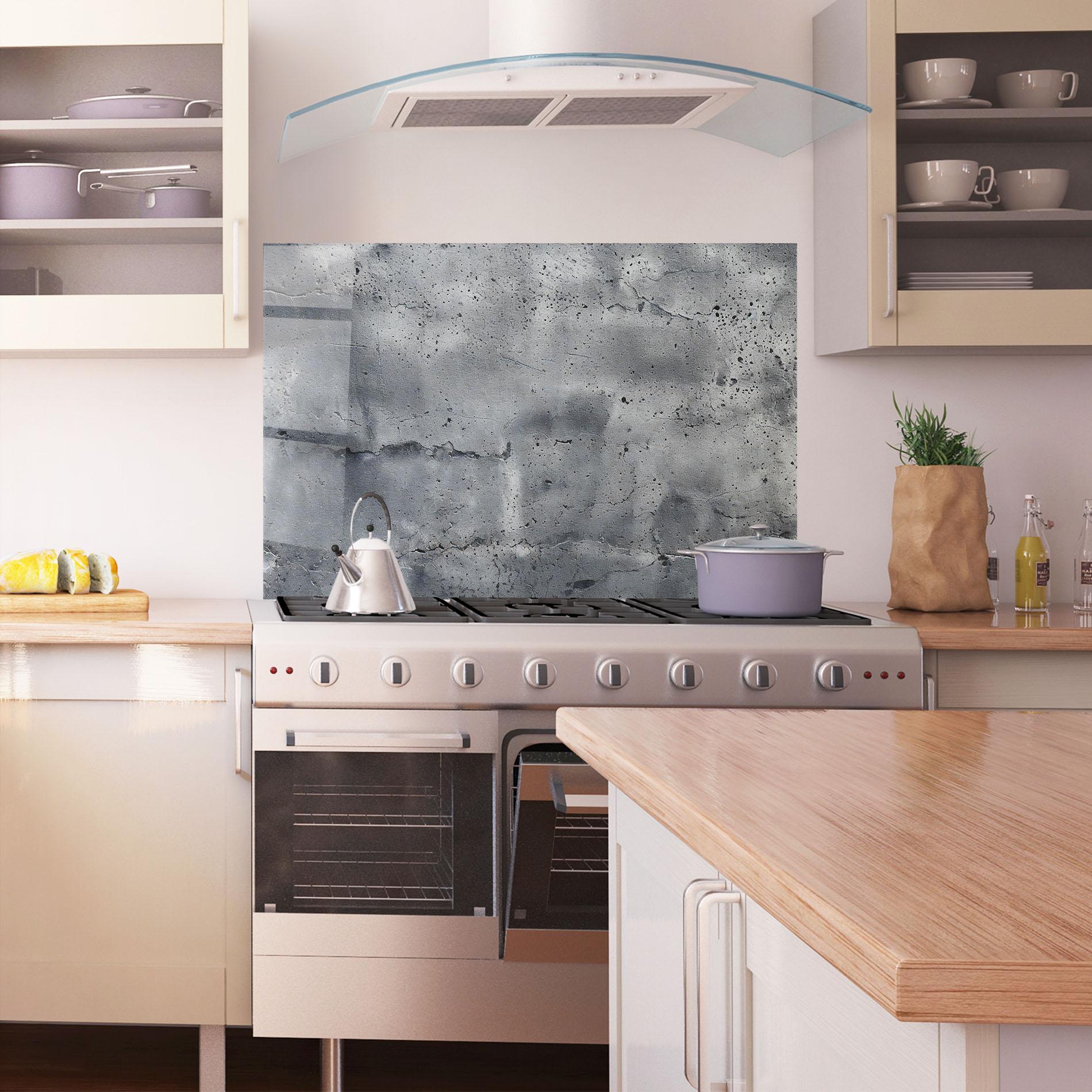 Panou Sticla Bucatarie Concrete With Scratch mockup 1