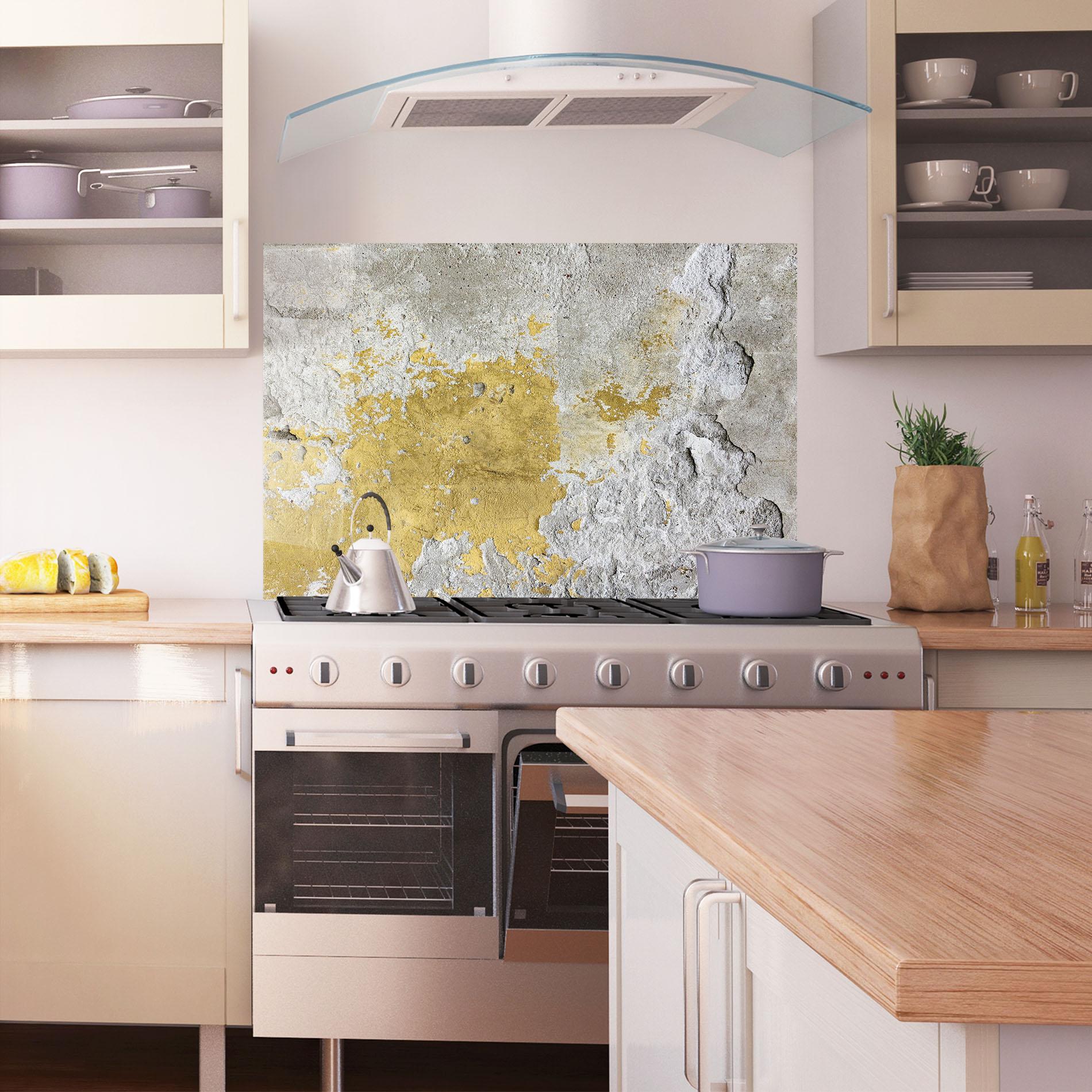 Panou Sticla Bucatarie Yellowish Ciment mockup 1