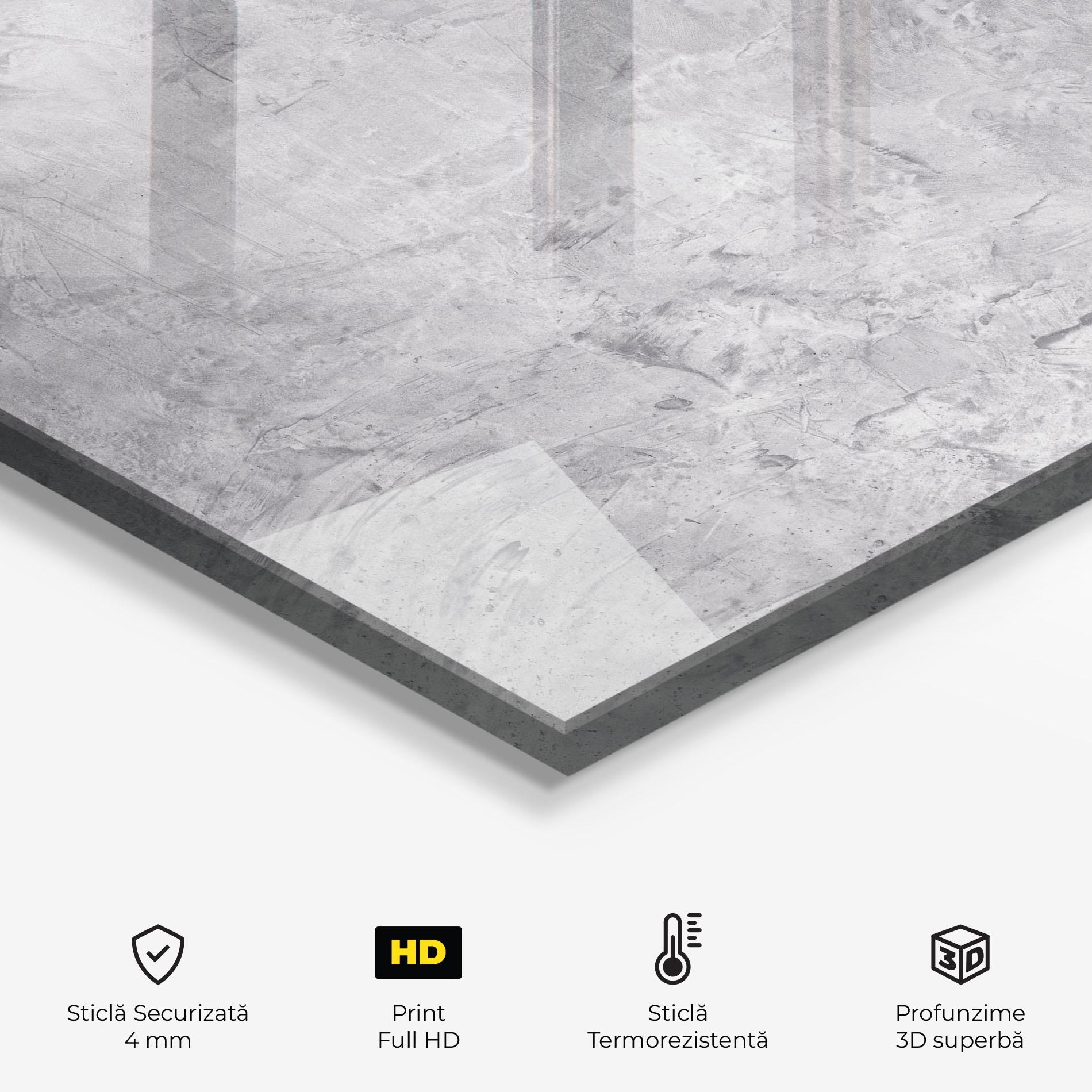 Panou Sticla Bucatarie Abstract Grey Wall mockup 2