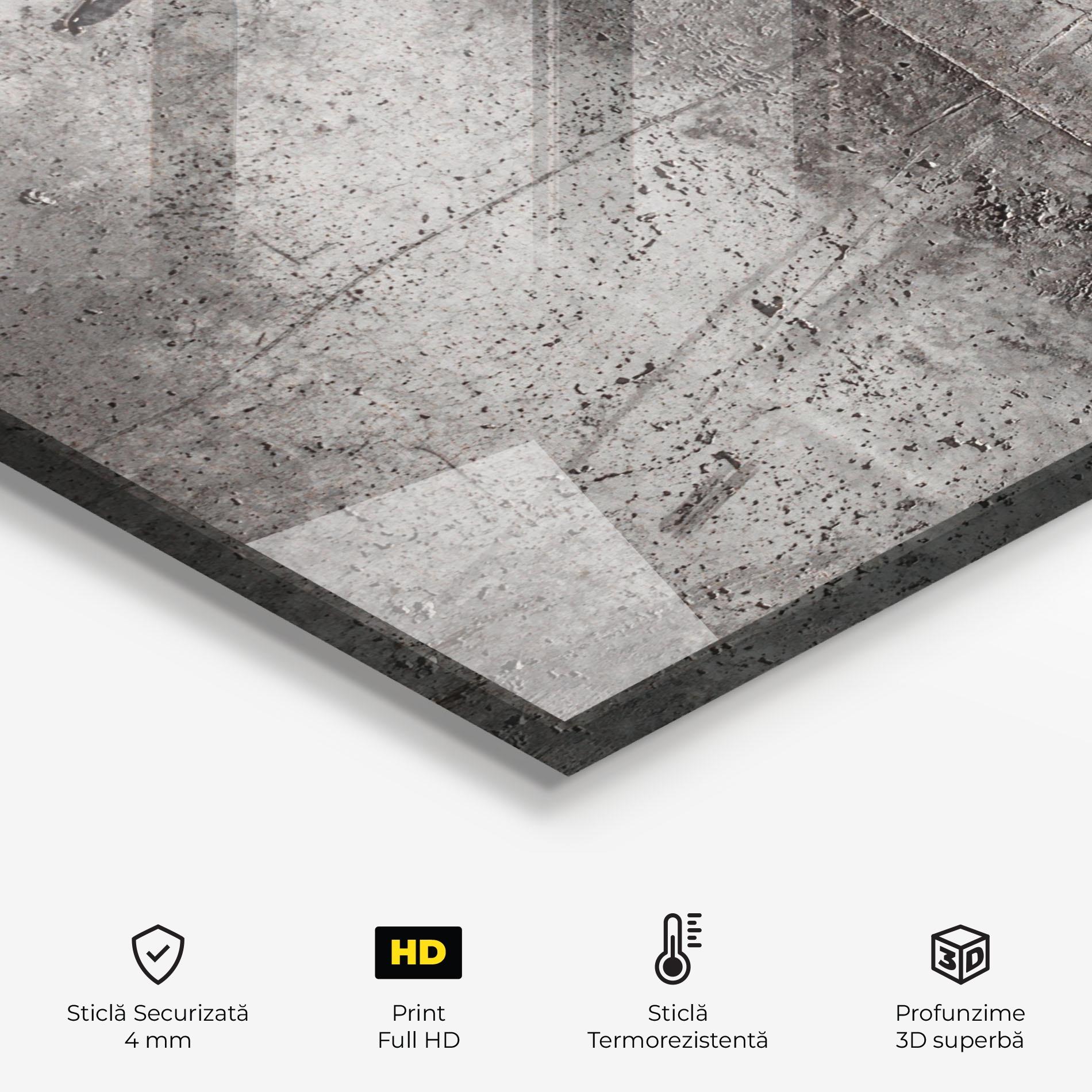 Panou Sticla Bucatarie Brown Ciment mockup 2