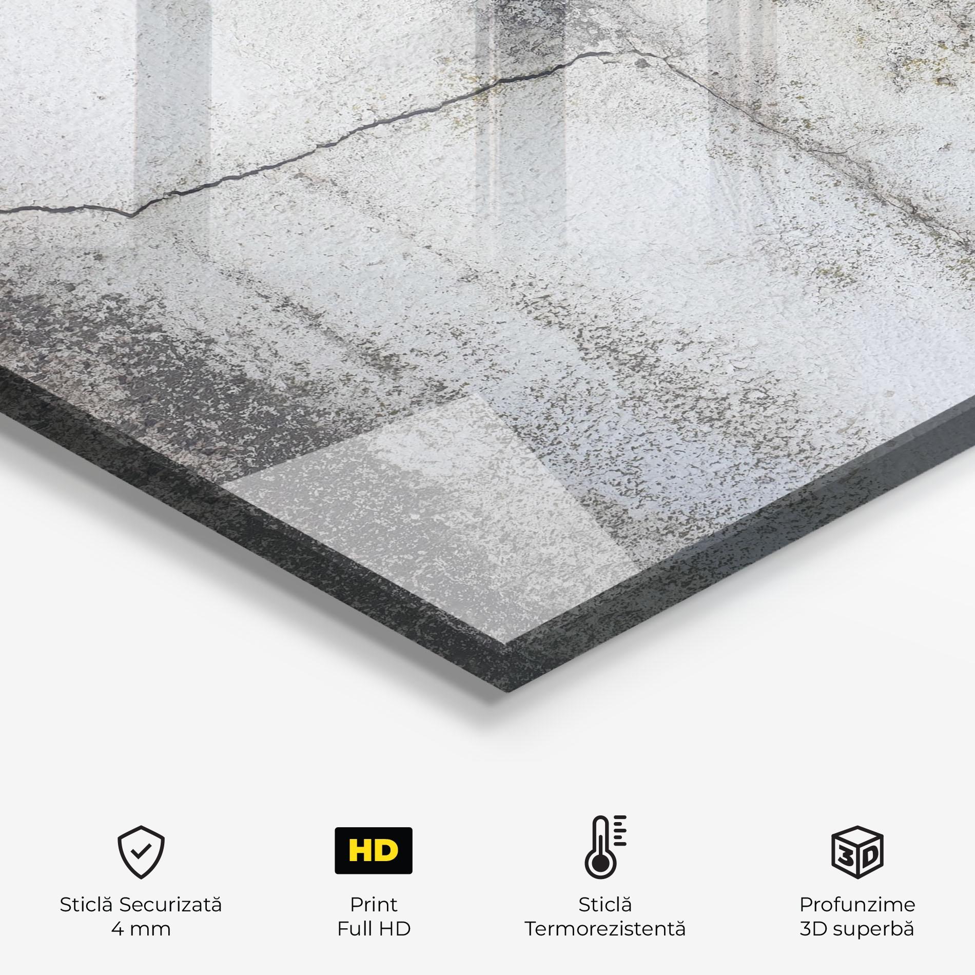 Panou Sticla Bucatarie Little Cracks Ciment mockup 2