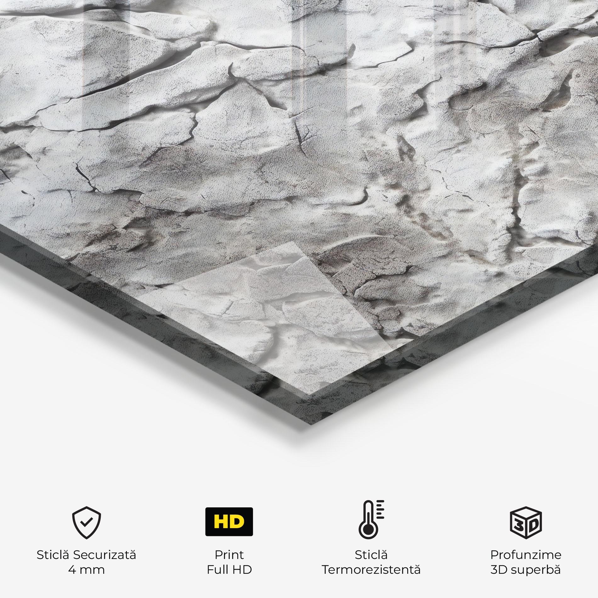 Panou Sticla Bucatarie Texture Gray Stone Wall mockup 2