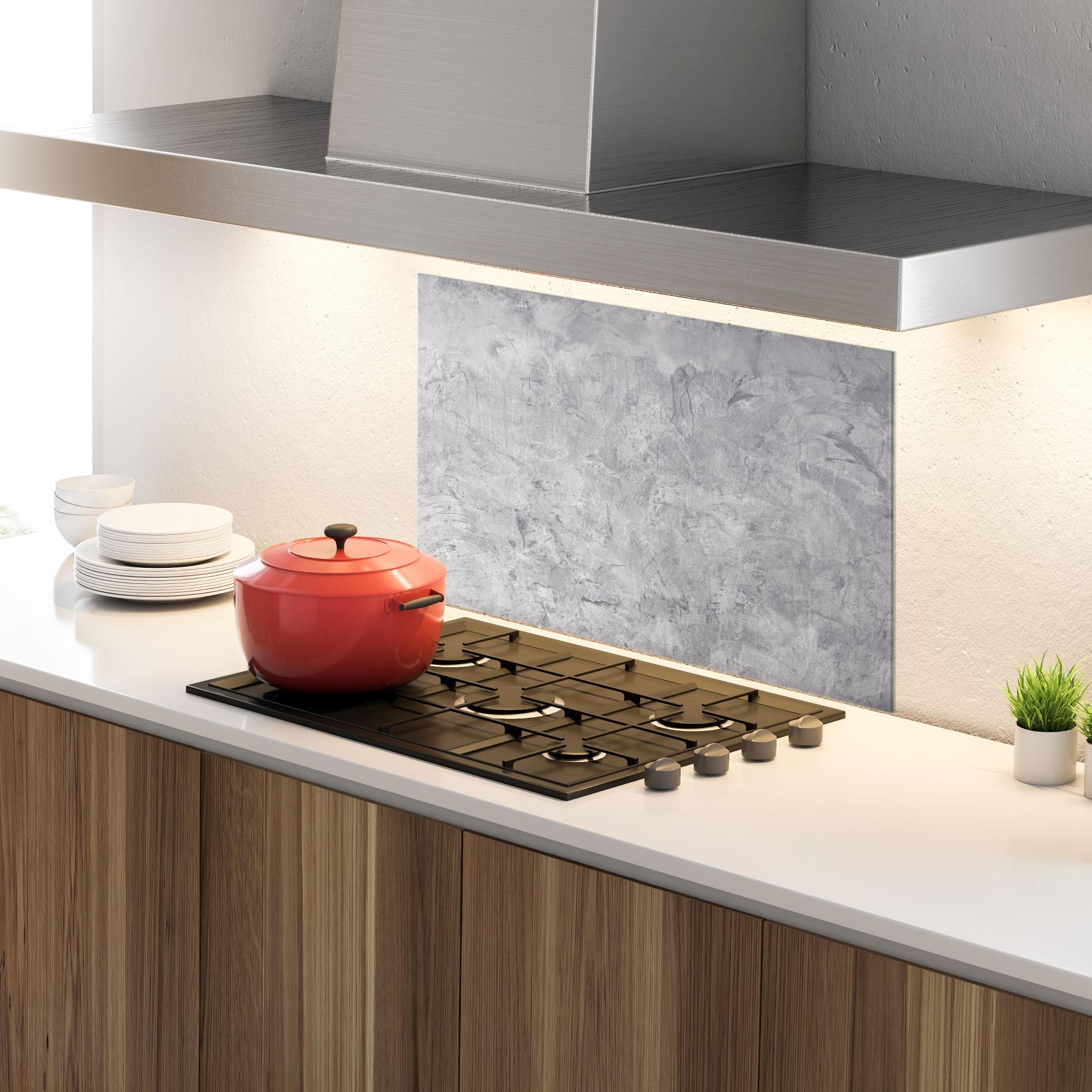 Panou Sticla Bucatarie Abstract Grey Wall mockup 4