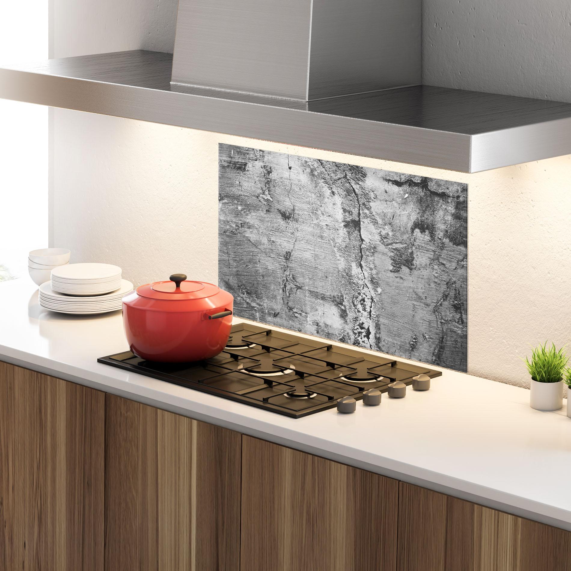 Panou Sticla Bucatarie Cement Surface mockup 4