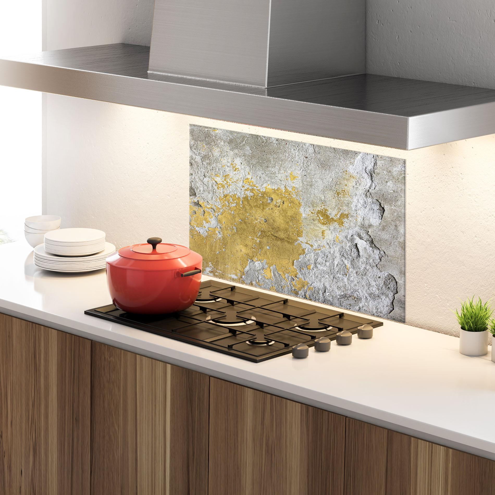 Panou Sticla Bucatarie Yellowish Ciment mockup 4