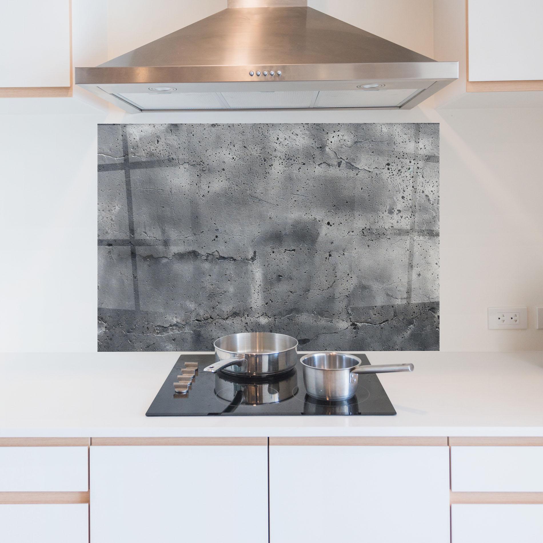 Panou Sticla Bucatarie Concrete With Scratch mockup 5