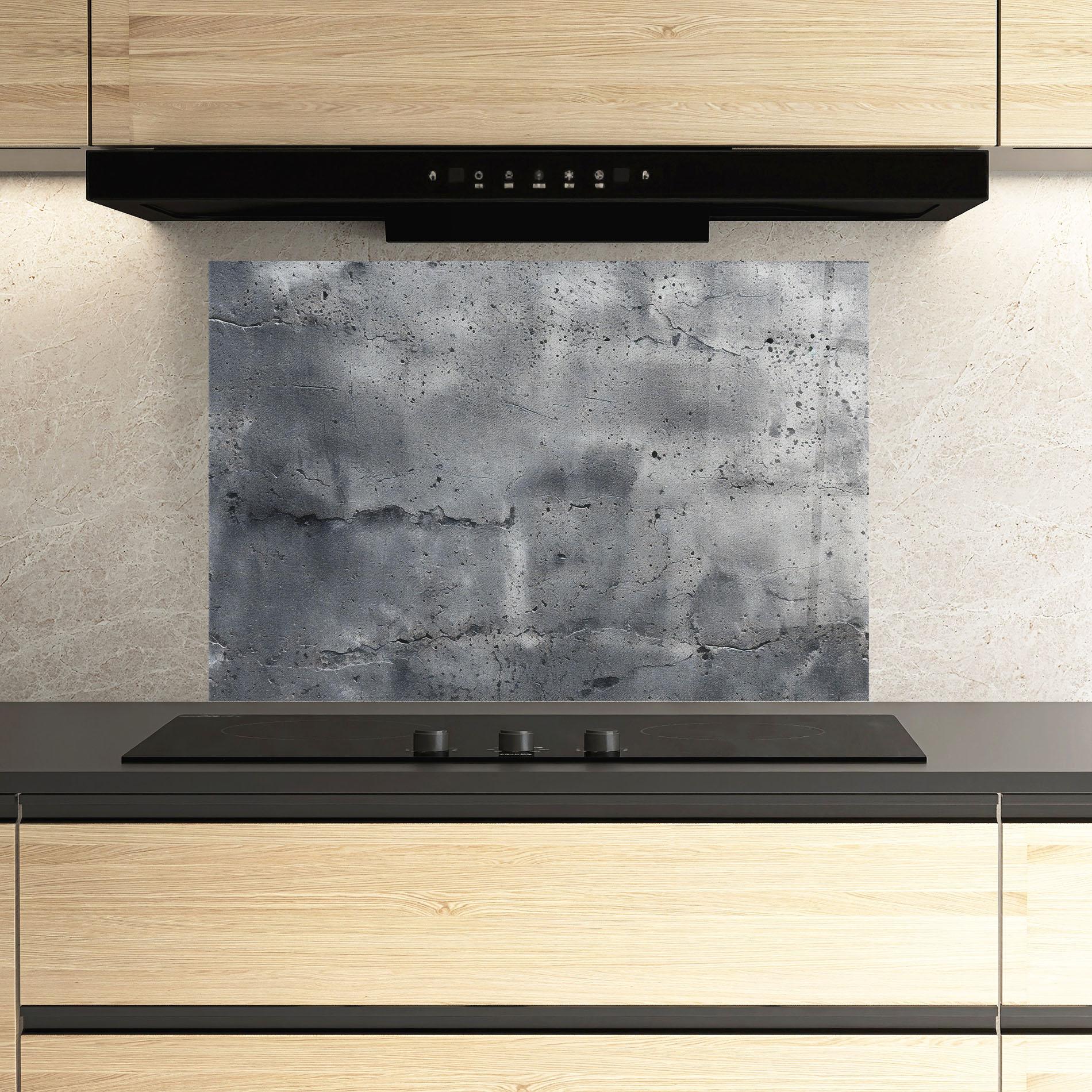 Panou Sticla Bucatarie Concrete With Scratch mockup 3