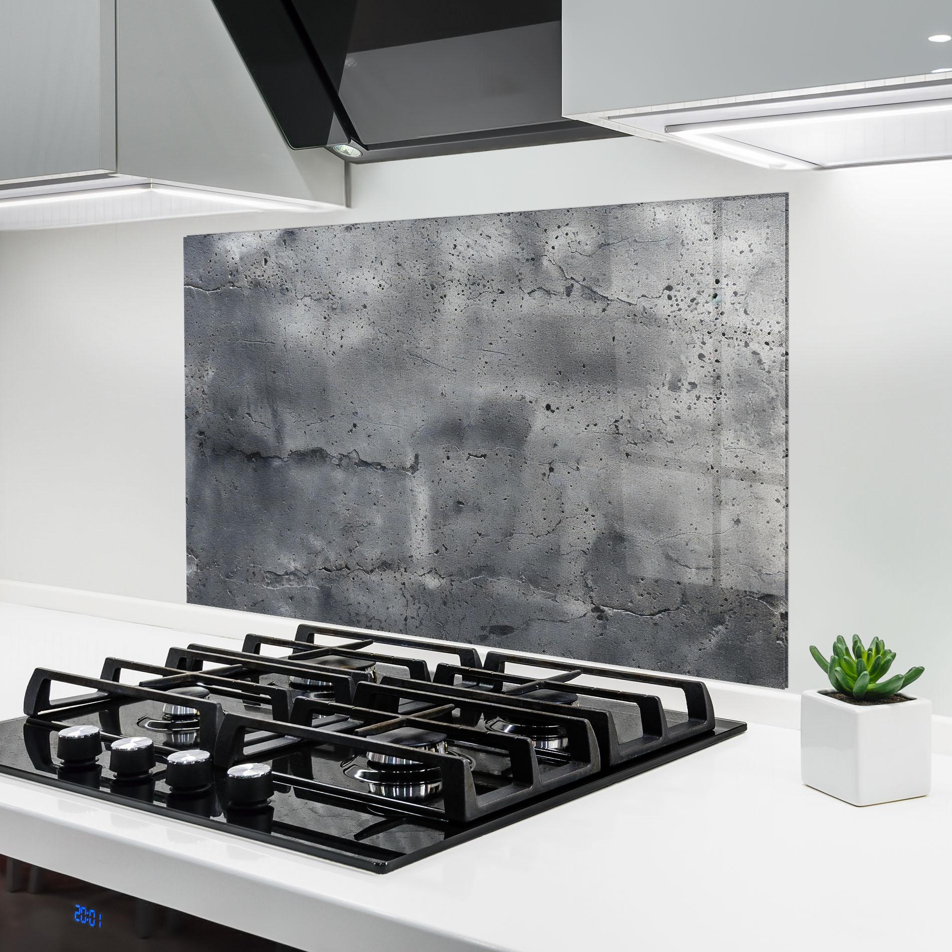 Panou Sticla Bucatarie Concrete With Scratch mockup 6