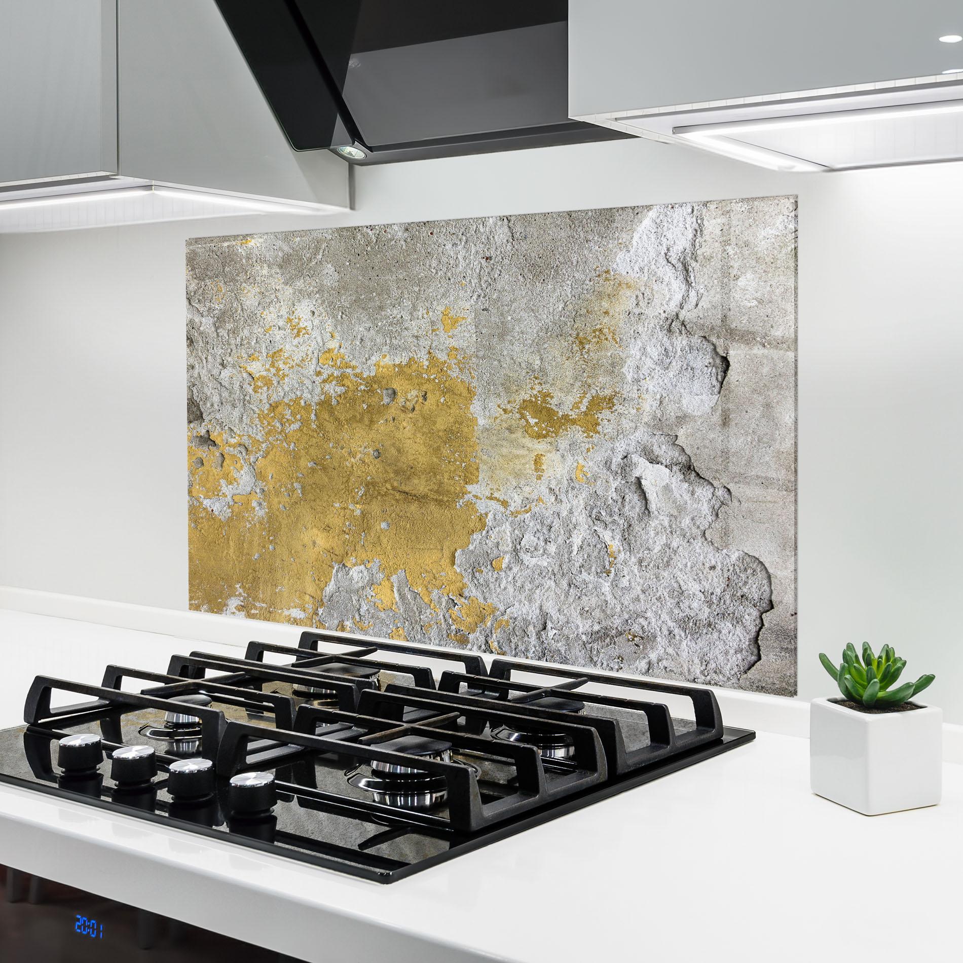 Panou Sticla Bucatarie Yellowish Ciment mockup 6