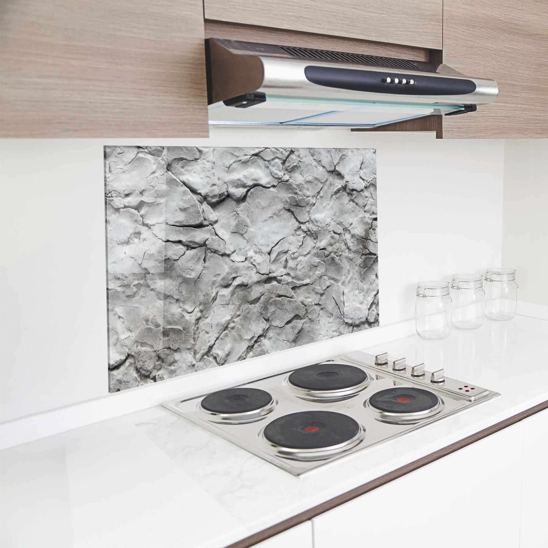 Panou Sticla Bucatarie Texture Gray Stone Wall mockup 8