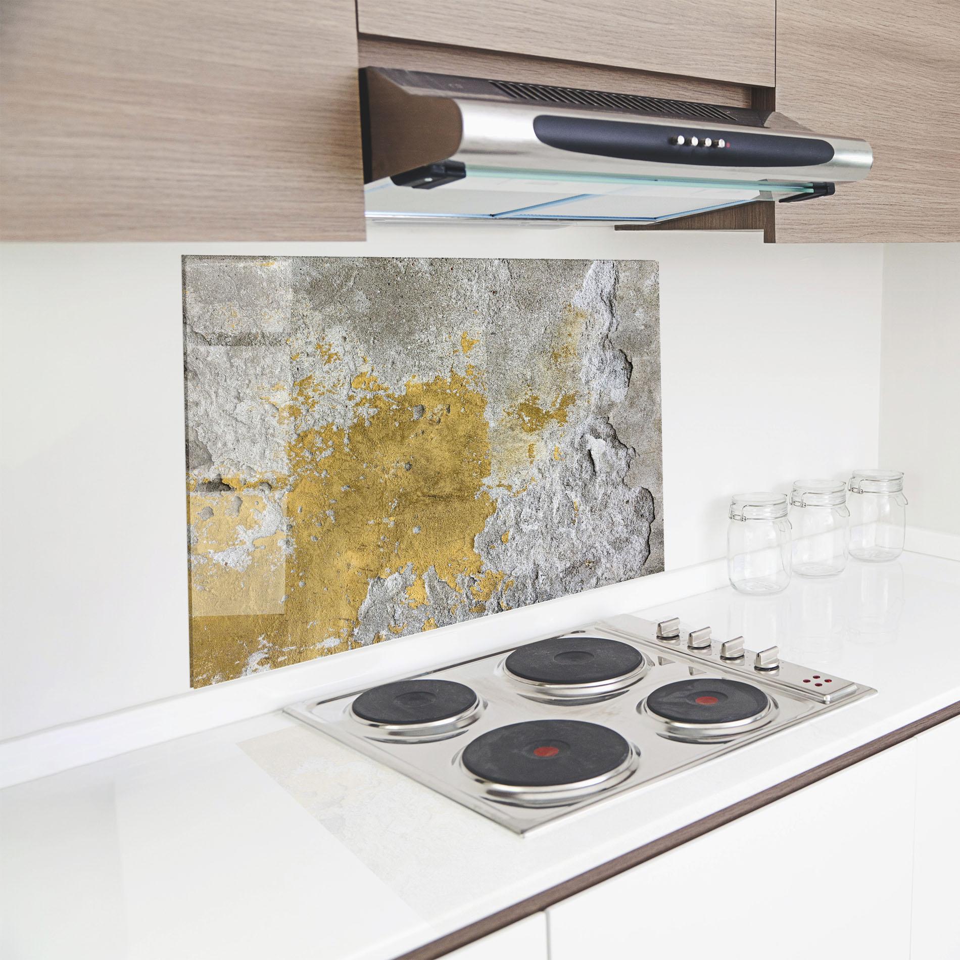 Panou Sticla Bucatarie Yellowish Ciment mockup 8