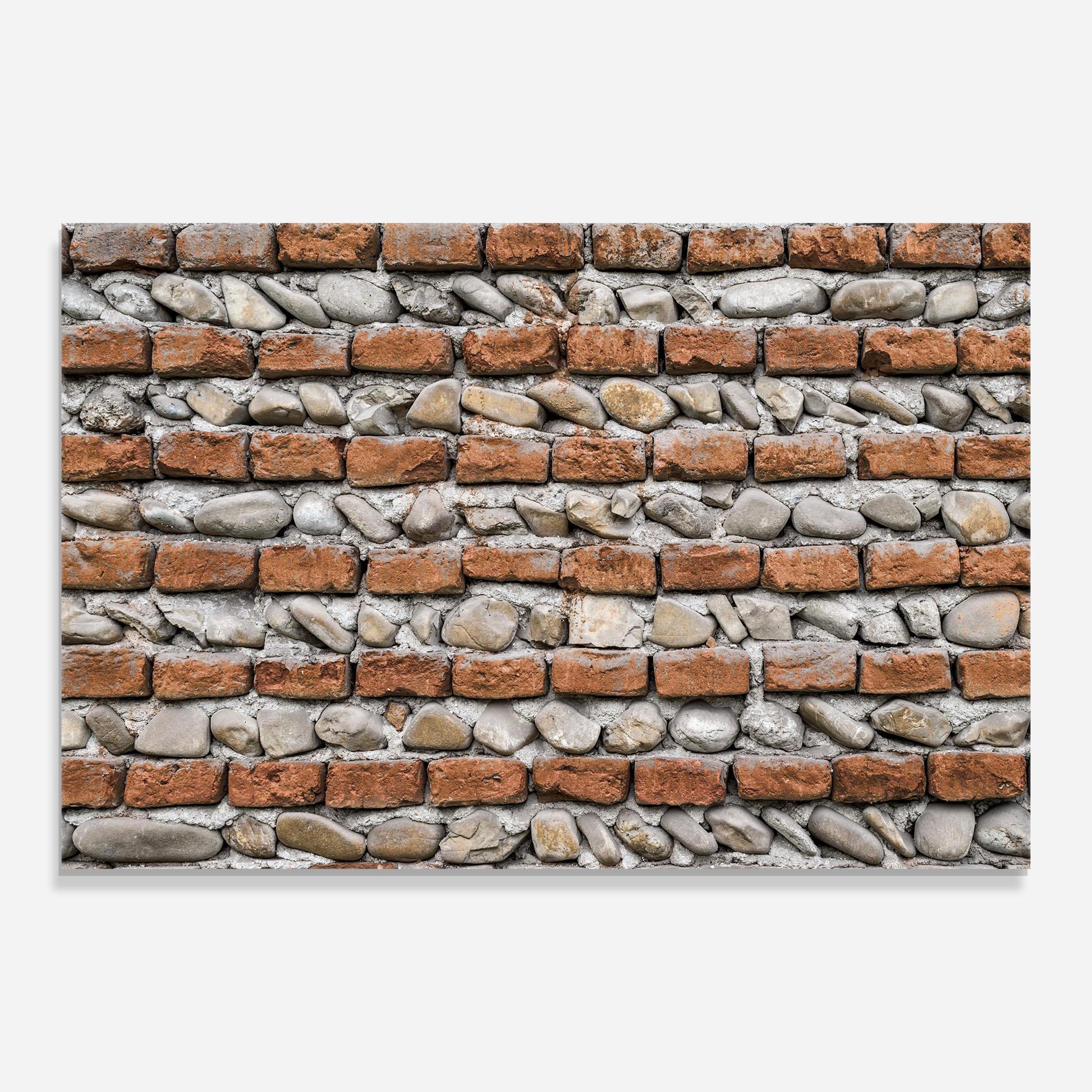 Panou Sticla Bucatarie Bricks With Stones mockup 0
