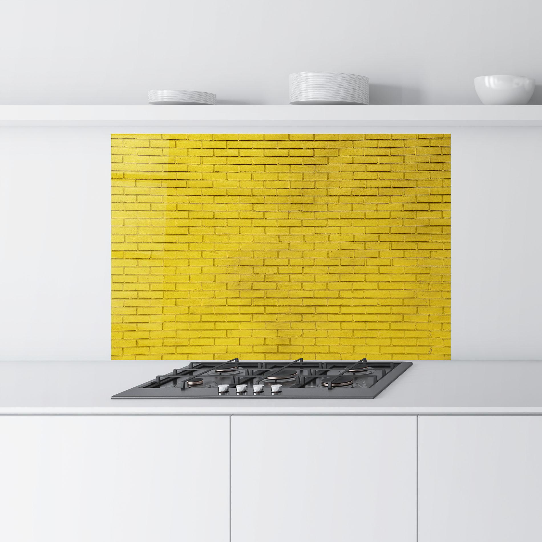 Panou Sticla Bucatarie Yellowish Bricks mockup 9