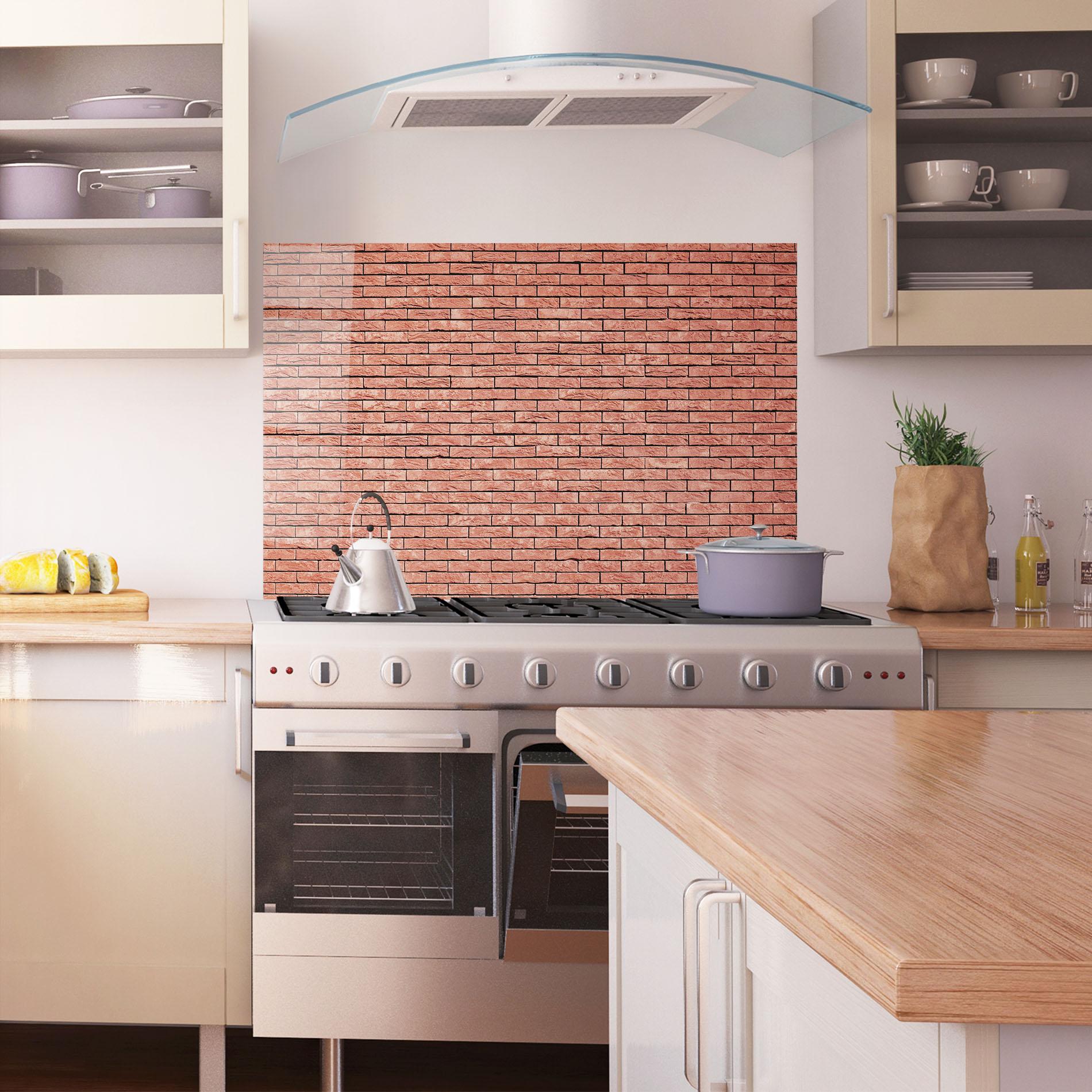 Panou Sticla Bucatarie Bricks Pattern mockup 1