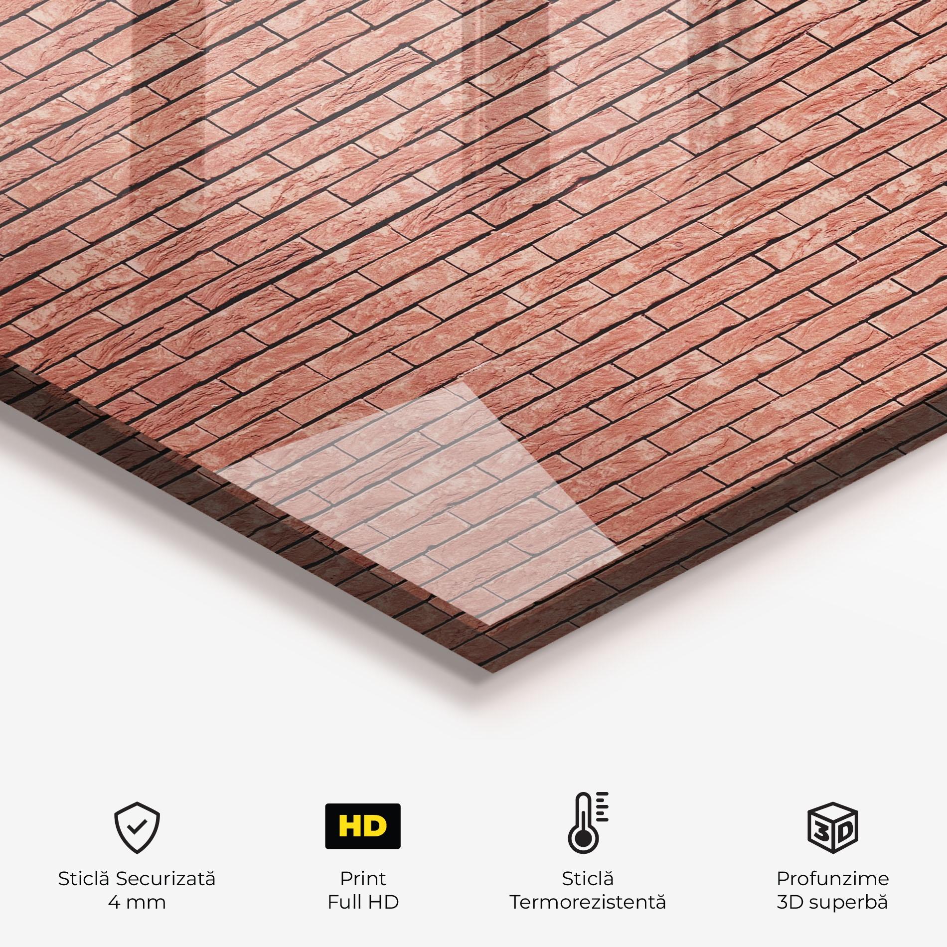 Panou Sticla Bucatarie Bricks Pattern mockup 2