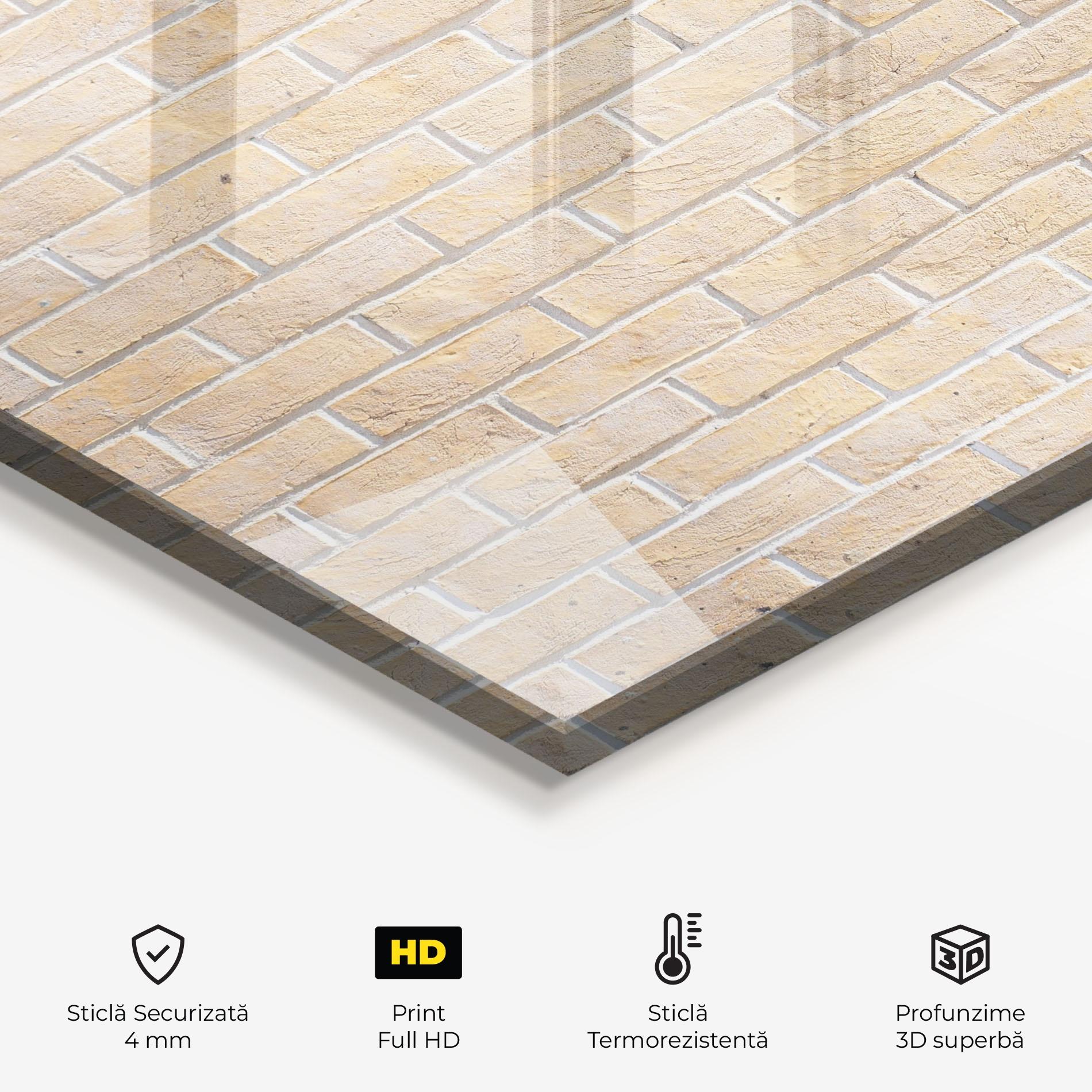 Panou Sticla Bucatarie Rough Bricks mockup 2