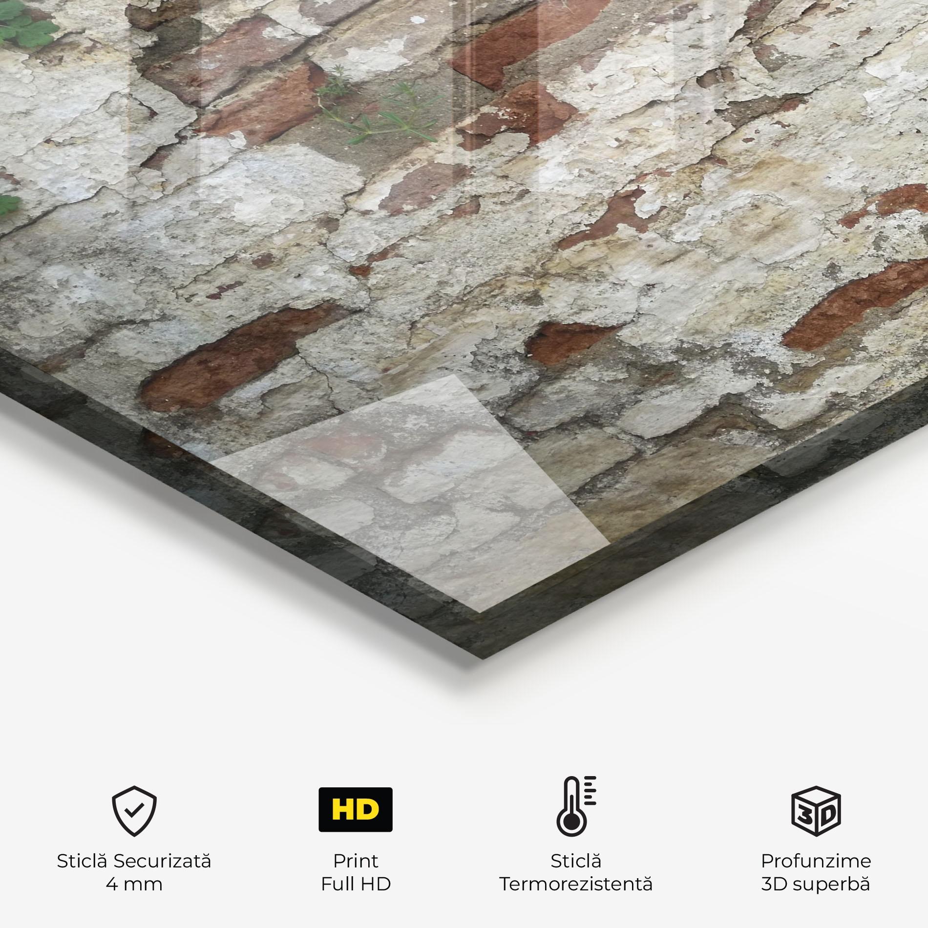 Panou Sticla Bucatarie Shabby Bricks mockup 2