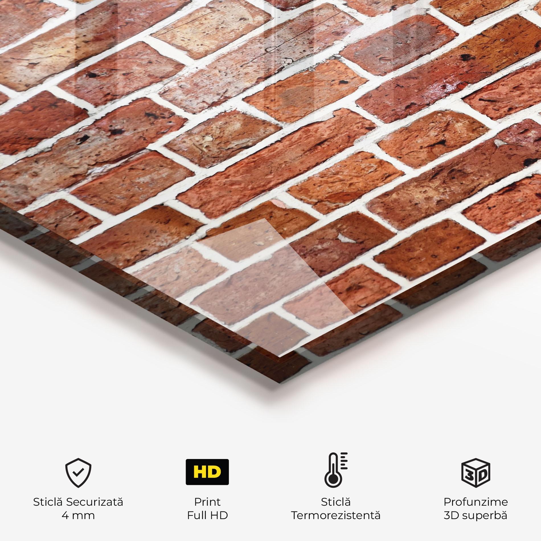 Panou Sticla Bucatarie Stained Bricks mockup 2