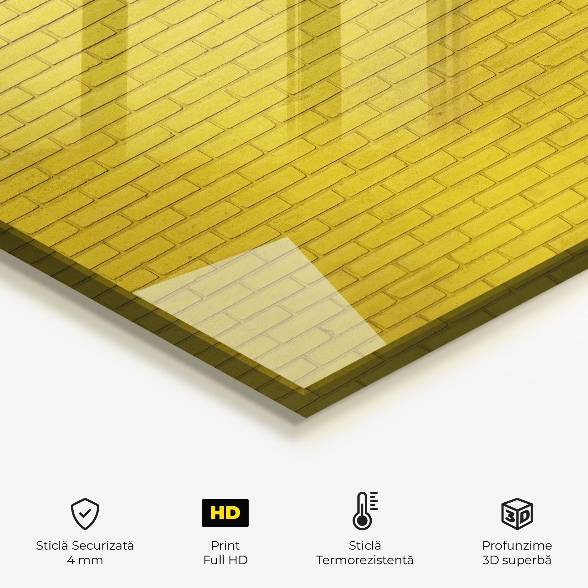 Panou Sticla Bucatarie Yellowish Bricks mockup 2