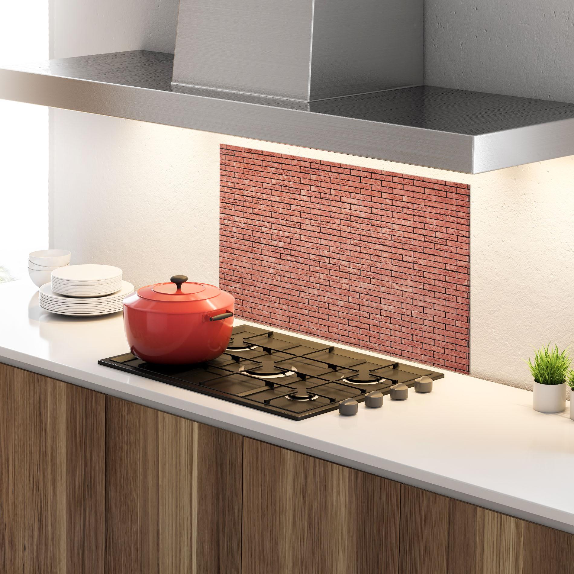 Panou Sticla Bucatarie Bricks Pattern mockup 4