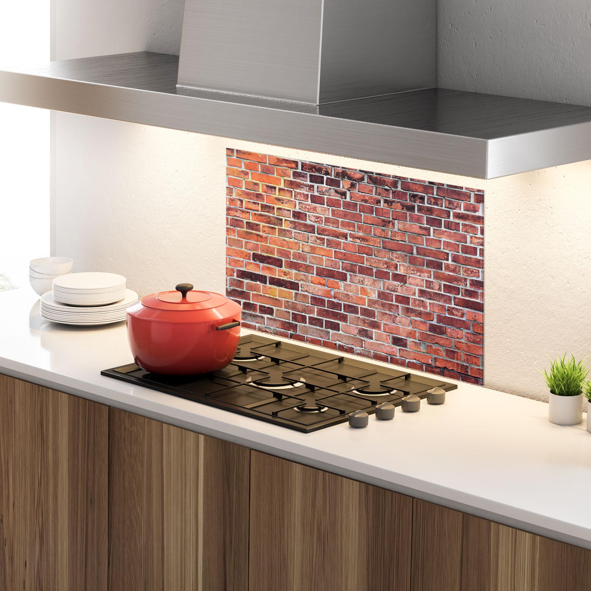Panou Sticla Bucatarie Dirty Bricks mockup 4