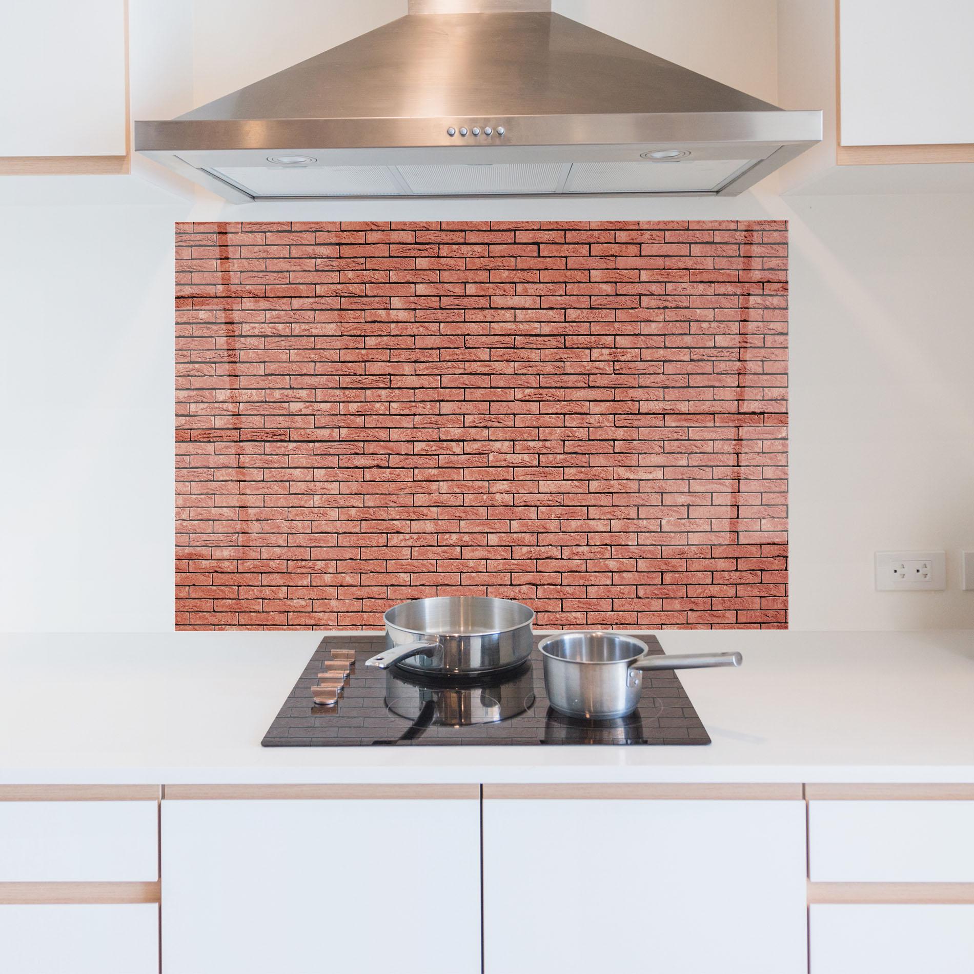 Panou Sticla Bucatarie Bricks Pattern mockup 5