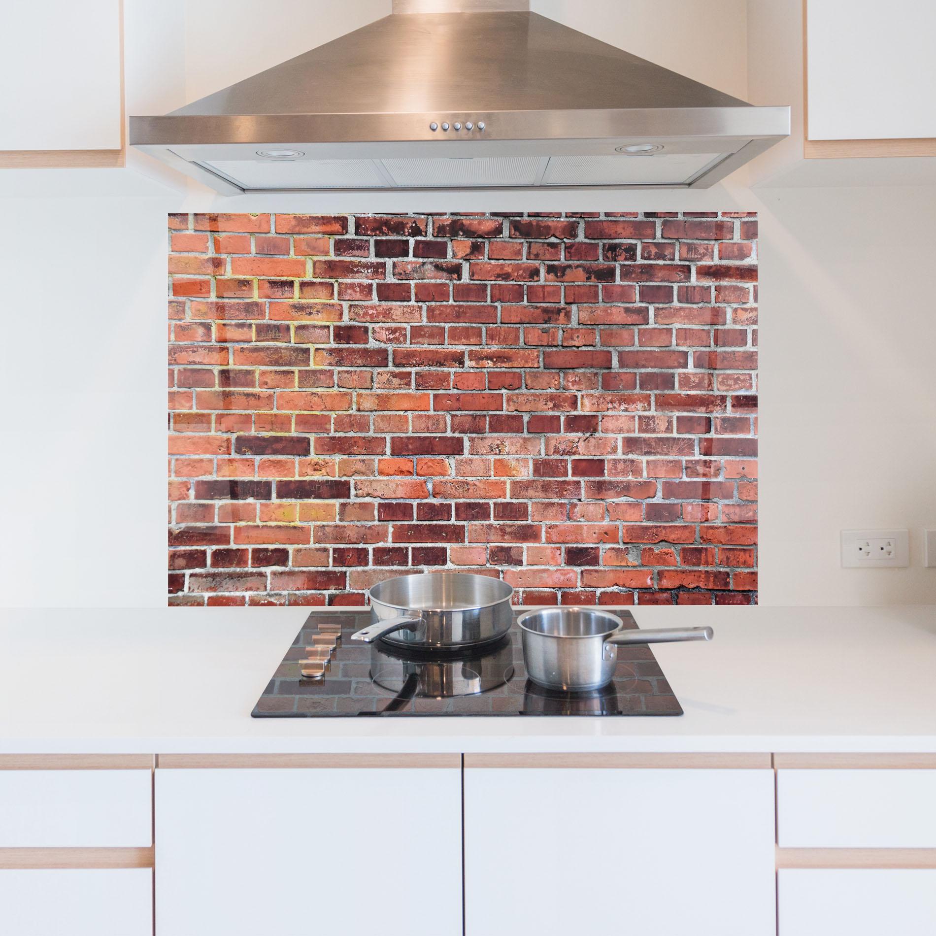 Panou Sticla Bucatarie Dirty Bricks mockup 5