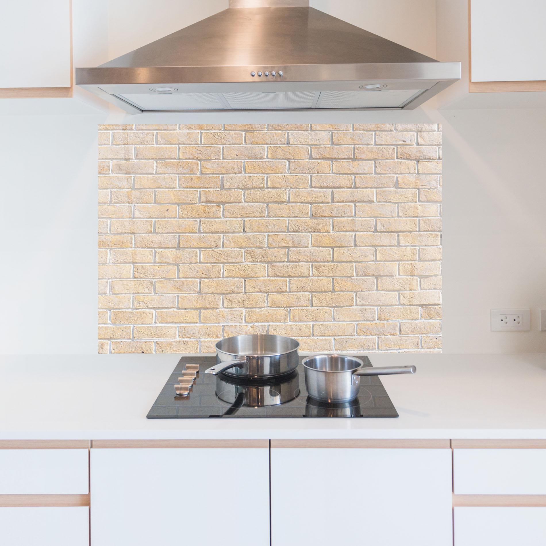 Panou Sticla Bucatarie Rough Bricks mockup 5