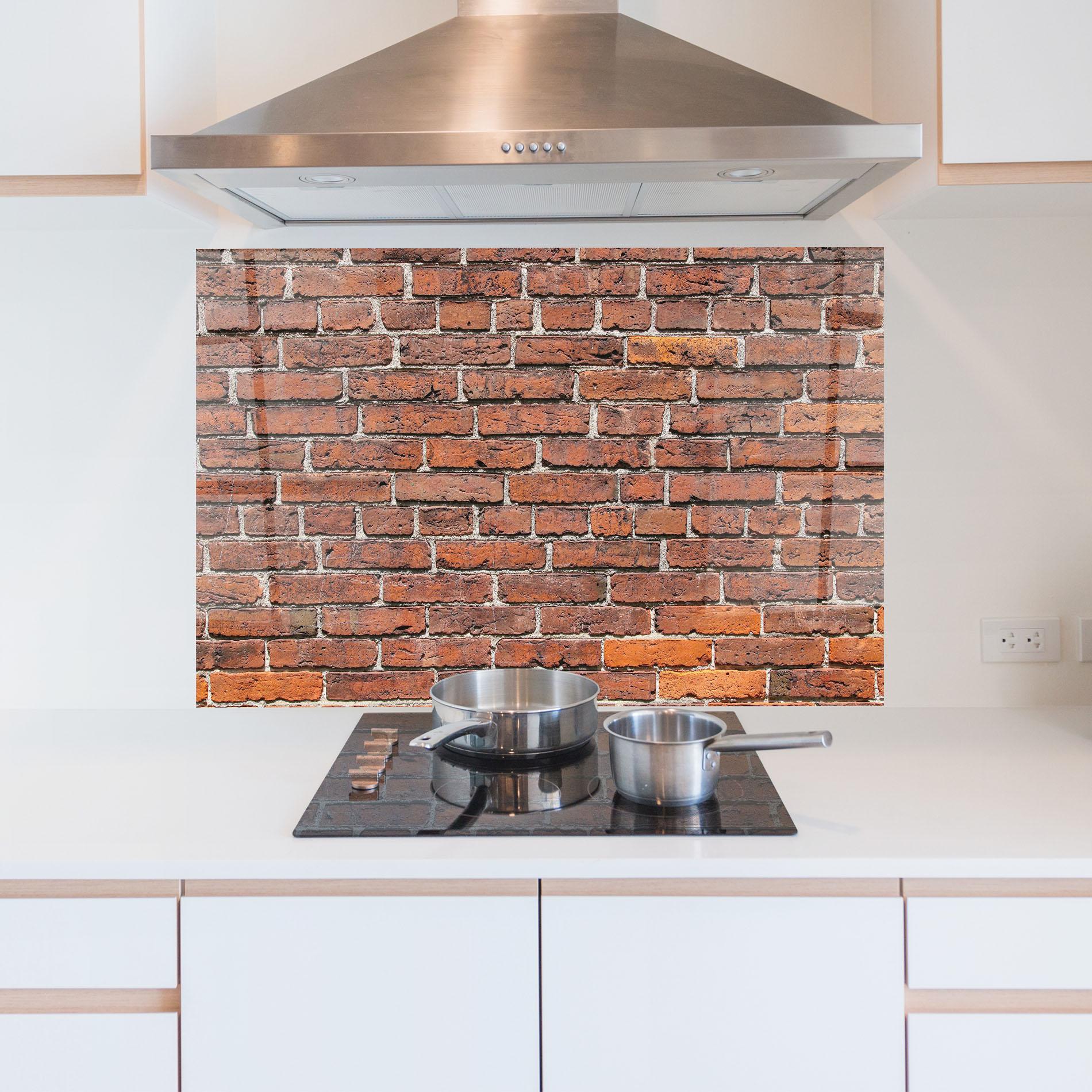 Panou Sticla Bucatarie Street Bricks mockup 5