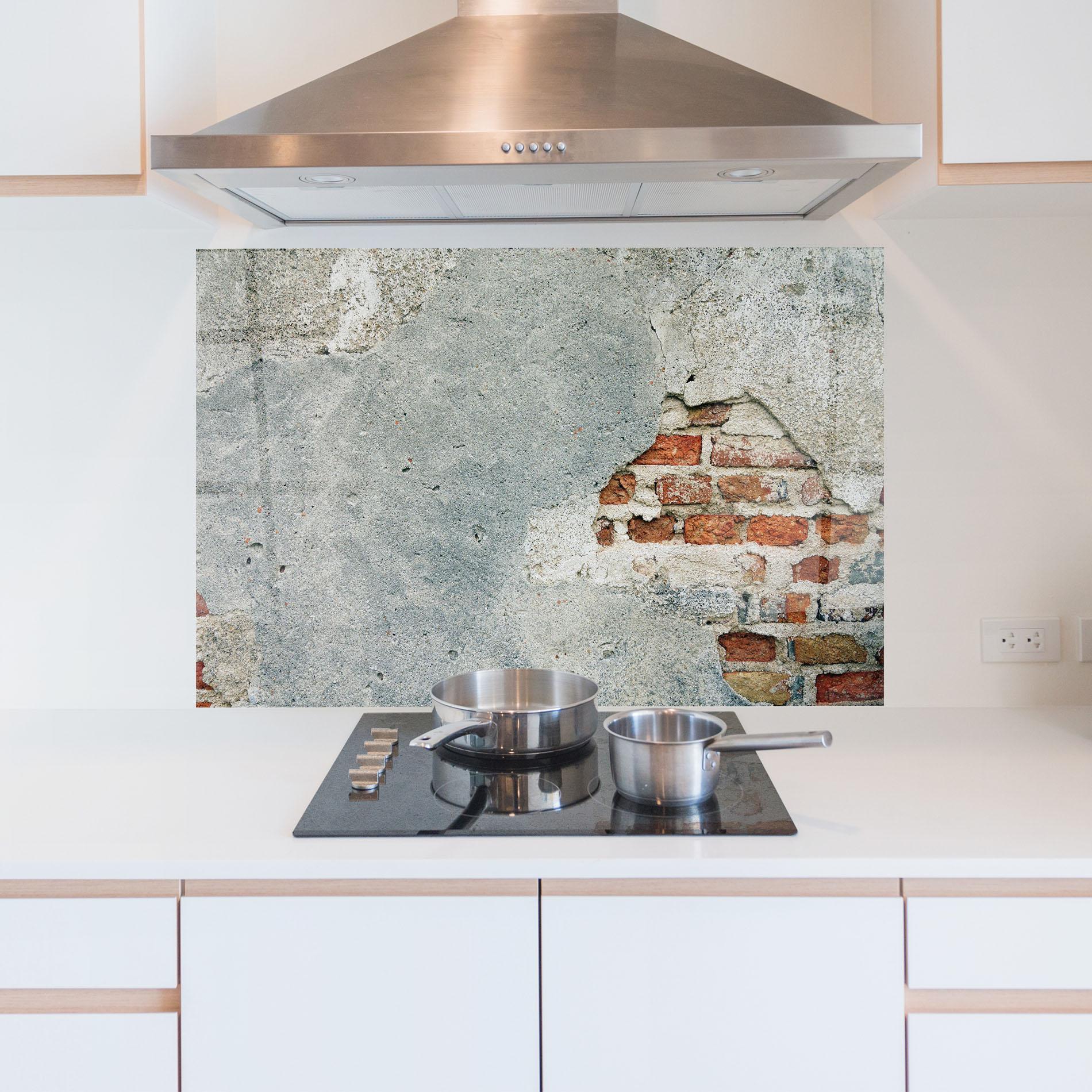 Panou Sticla Bucatarie Vintage Old Bricks mockup 5