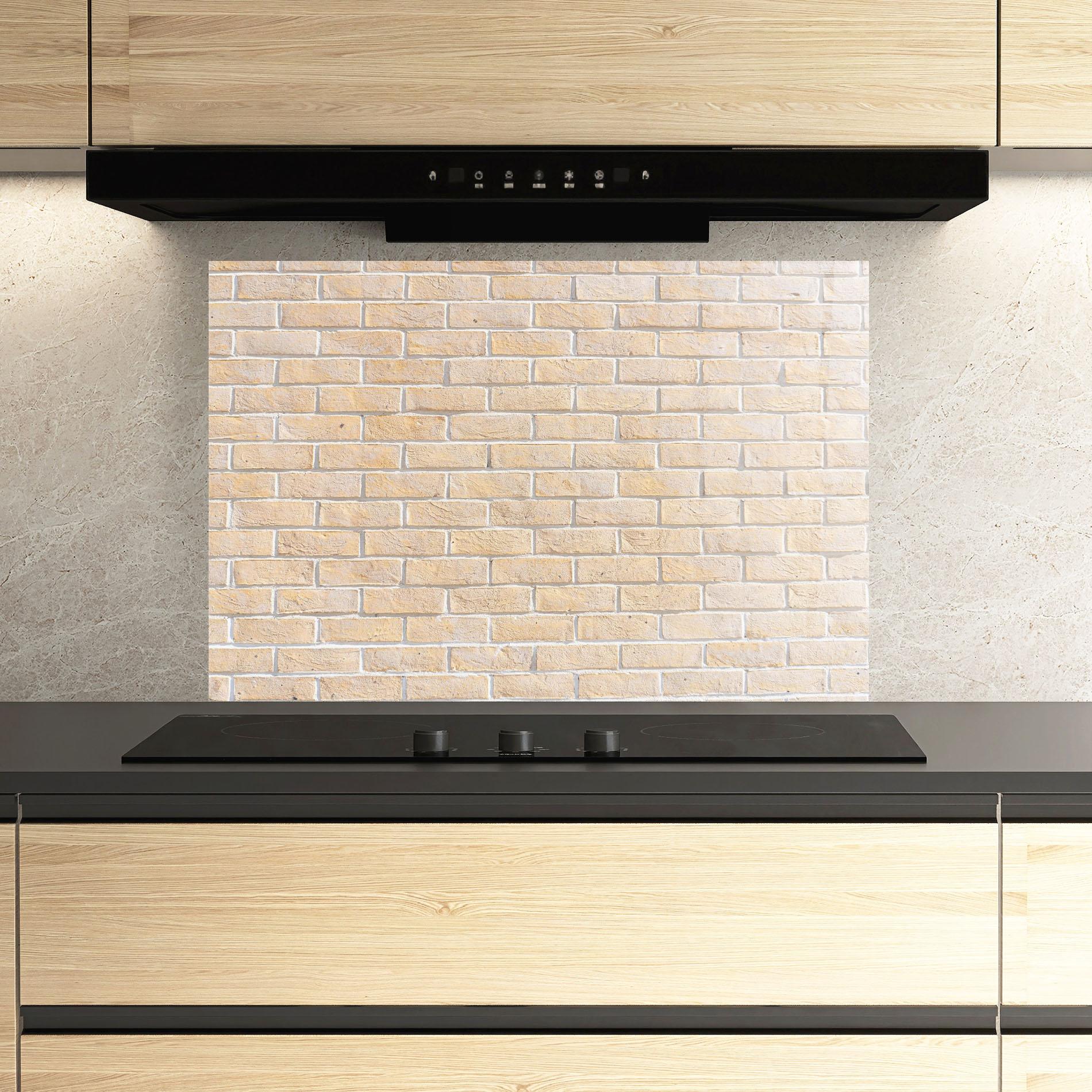 Panou Sticla Bucatarie Rough Bricks mockup 3