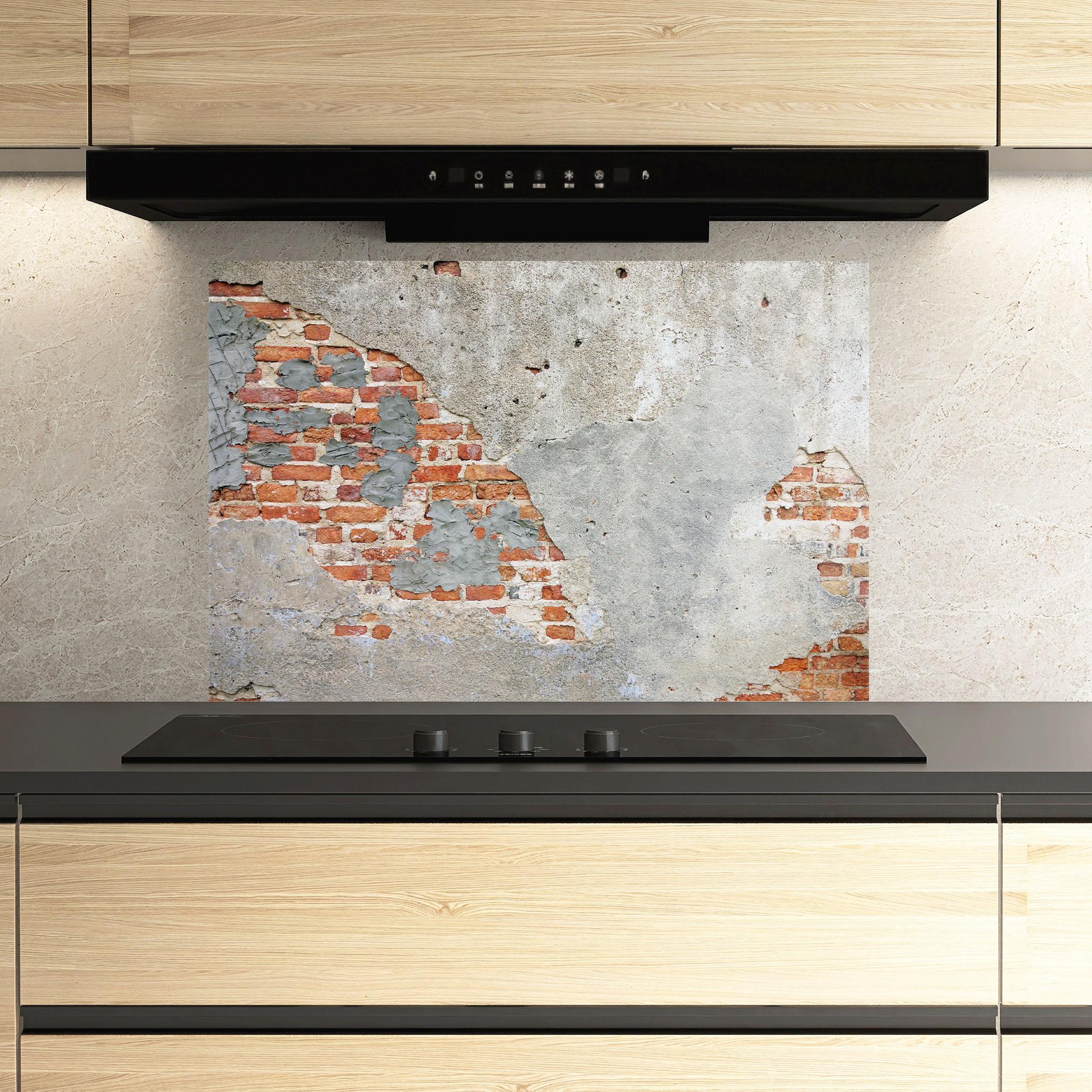 Panou Sticla Bucatarie Vintage Old Bricks 2 mockup 3