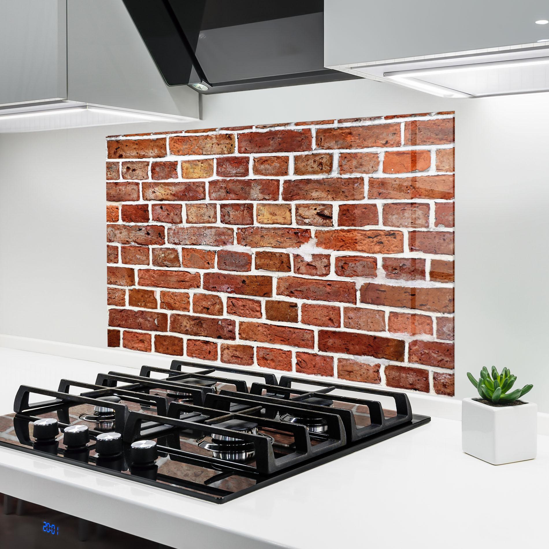 Panou Sticla Bucatarie Stained Bricks mockup 6