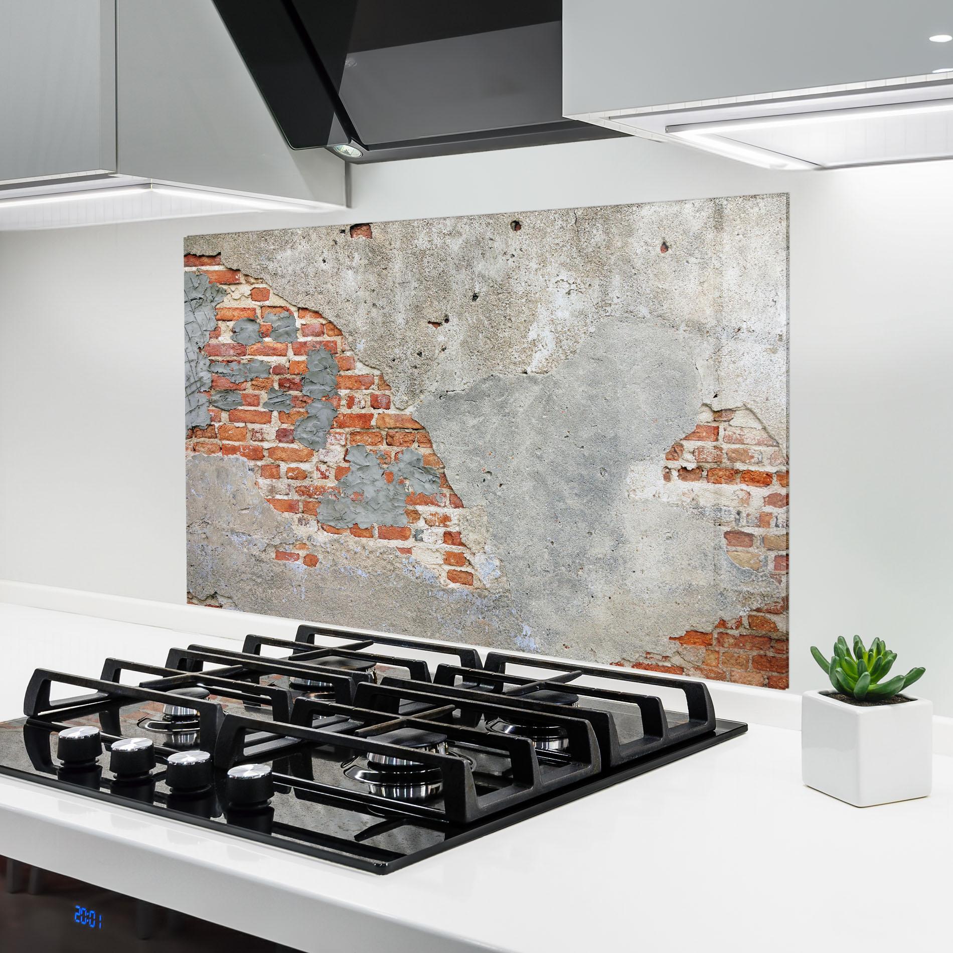 Panou Sticla Bucatarie Vintage Old Bricks 2 mockup 6