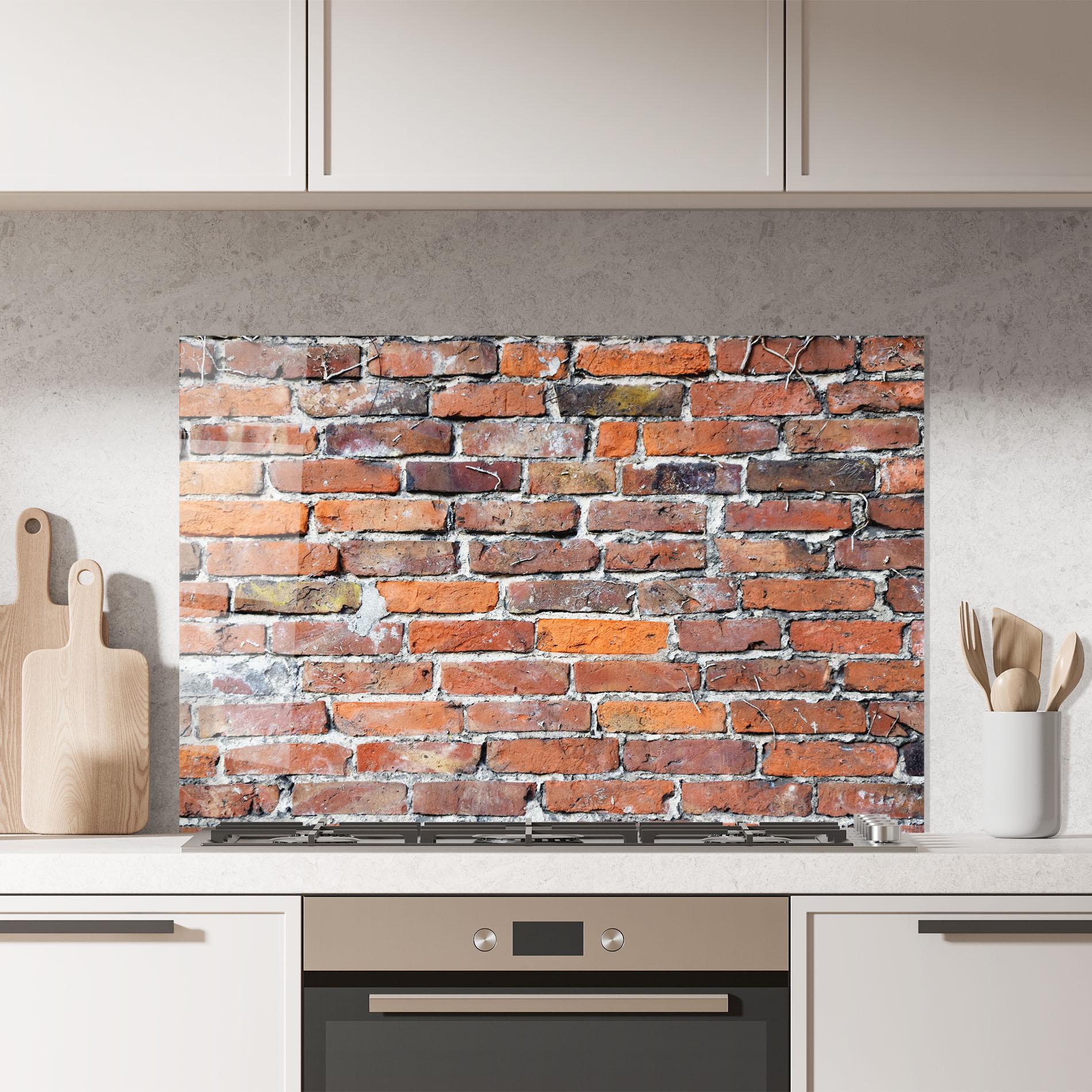 Panou Sticla Bucatarie Aged Bricks mockup 7