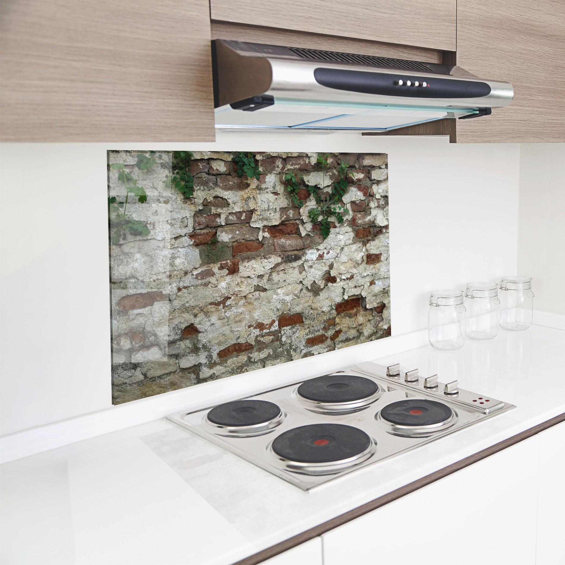 Panou Sticla Bucatarie Shabby Bricks mockup 8