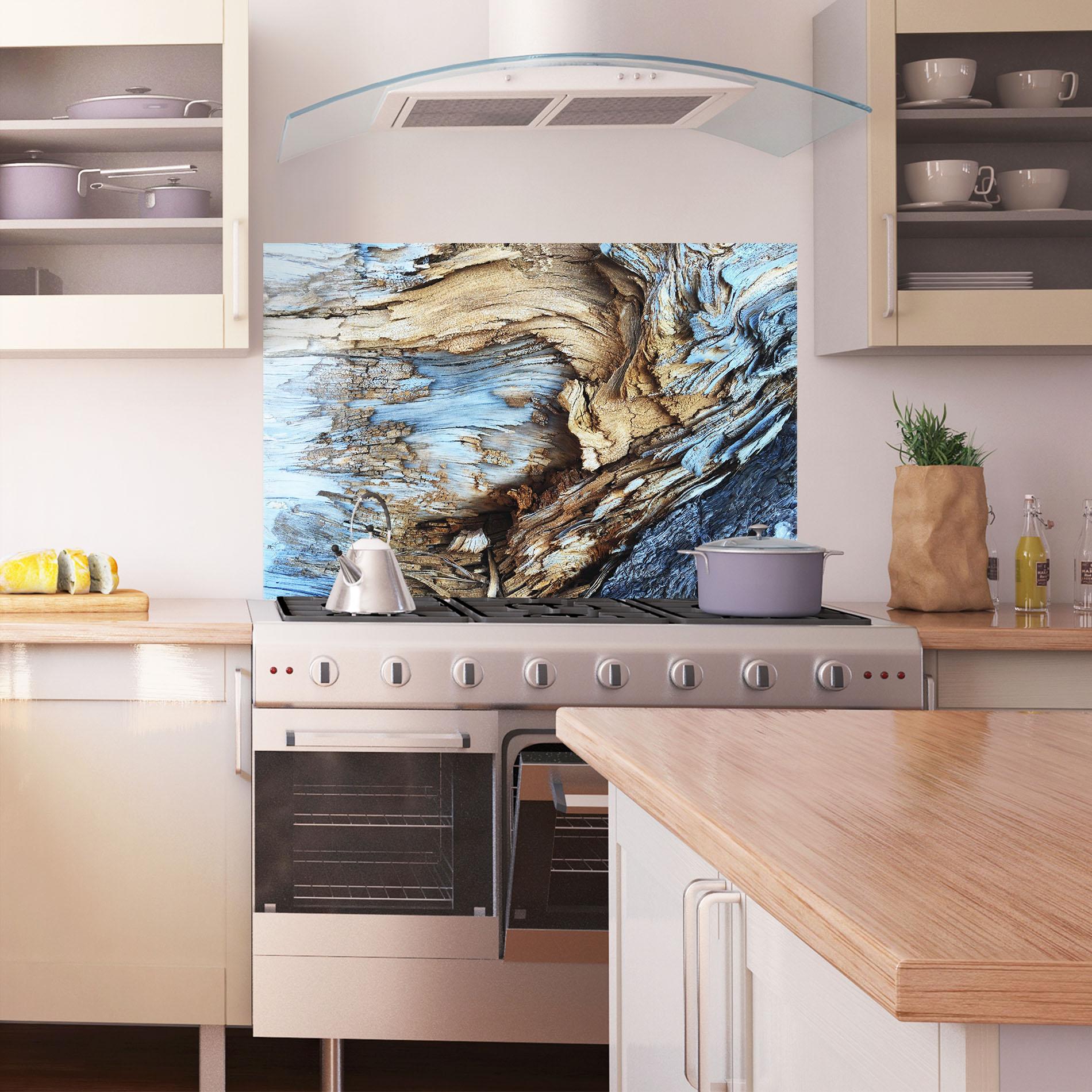 Panou Sticla Bucatarie Abstract Wood Texture mockup 1